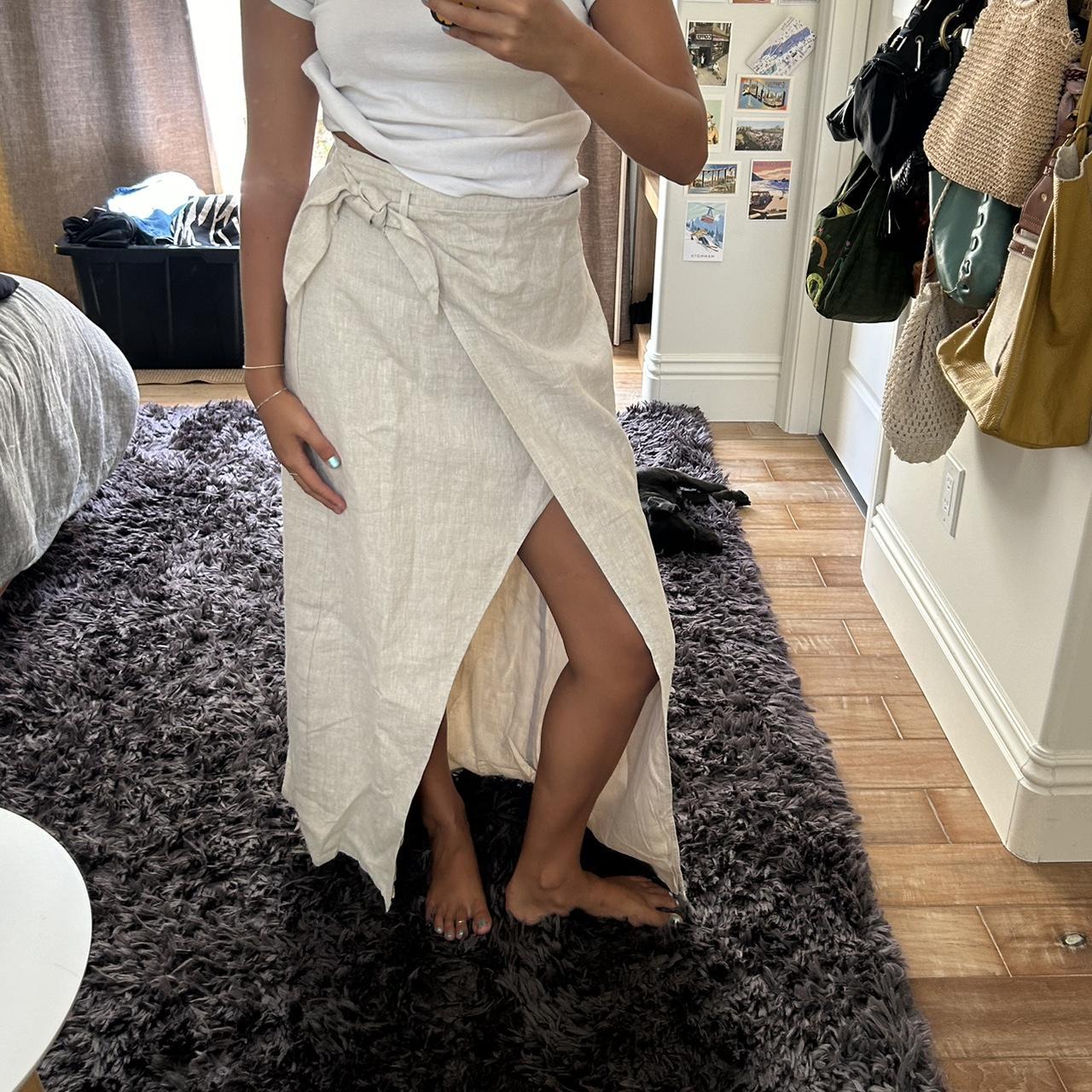 Dissh White Linen Wrap Skirt Midi Dissh White Linen Skirt Cheap