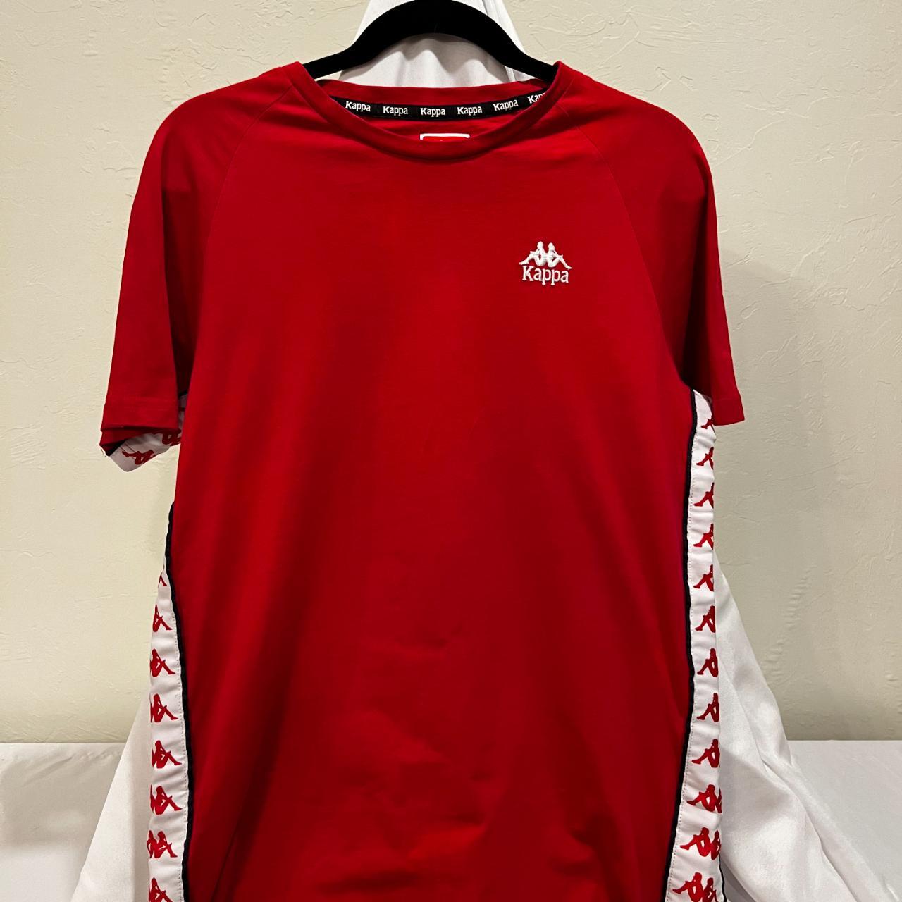 Kappa Men's Red and White T-shirt | Depop