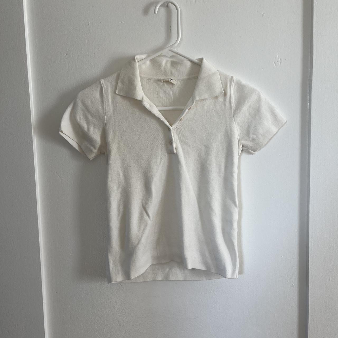 Brandy Melville Women's White Polo-shirts | Depop