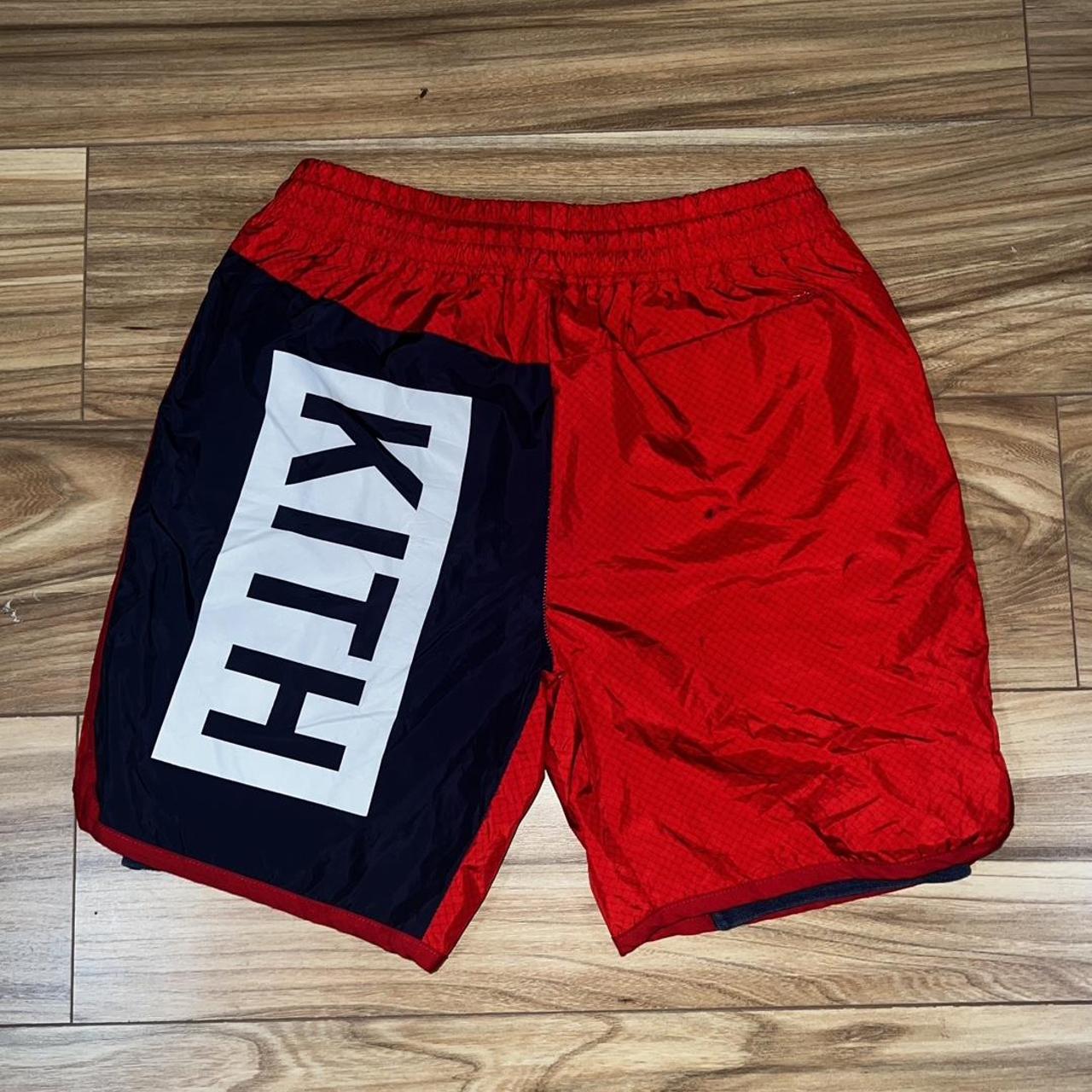 Kith Logo Red Swimming Trunks Size... Depop
