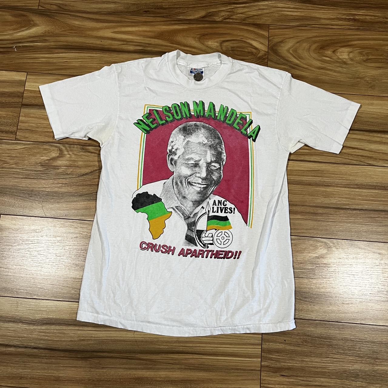 Vintage 80s Nelson Mandela Crush Apartheid Tee, Size...