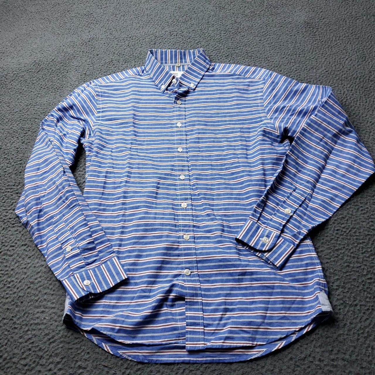 Frank & Oak Striped Button Shirt Mens S Small Long... - Depop