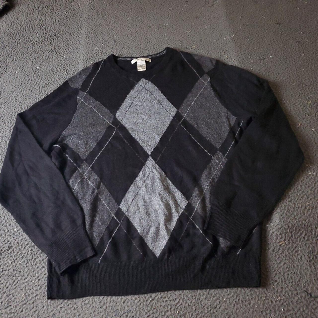 Geoffrey Beene Acrylic Argyle Sweater Mens L... - Depop