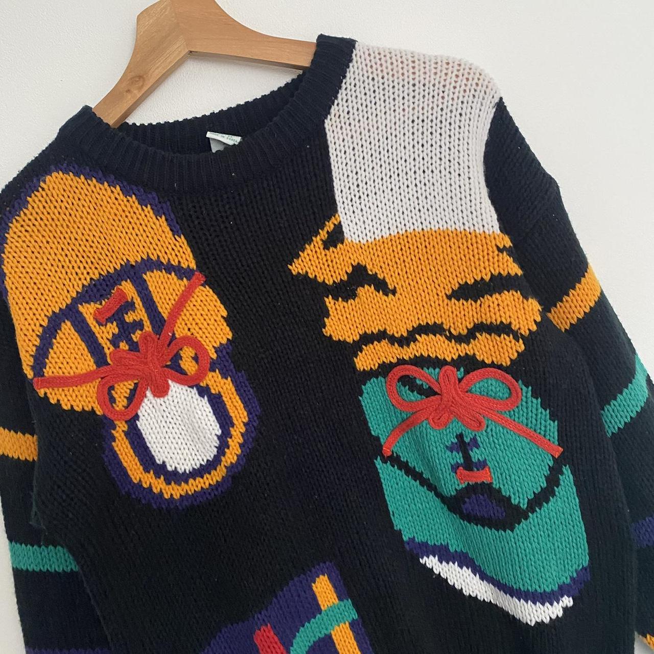 Vintage knit jumper Amazing pattern super vintage... - Depop