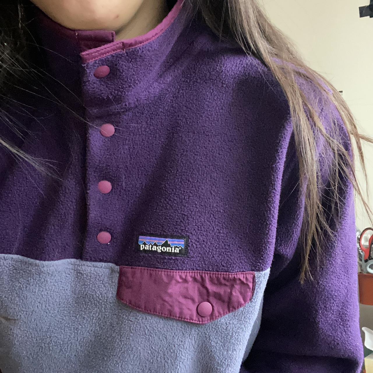 Patagonia purple synchilla fleece. Great condition,... - Depop