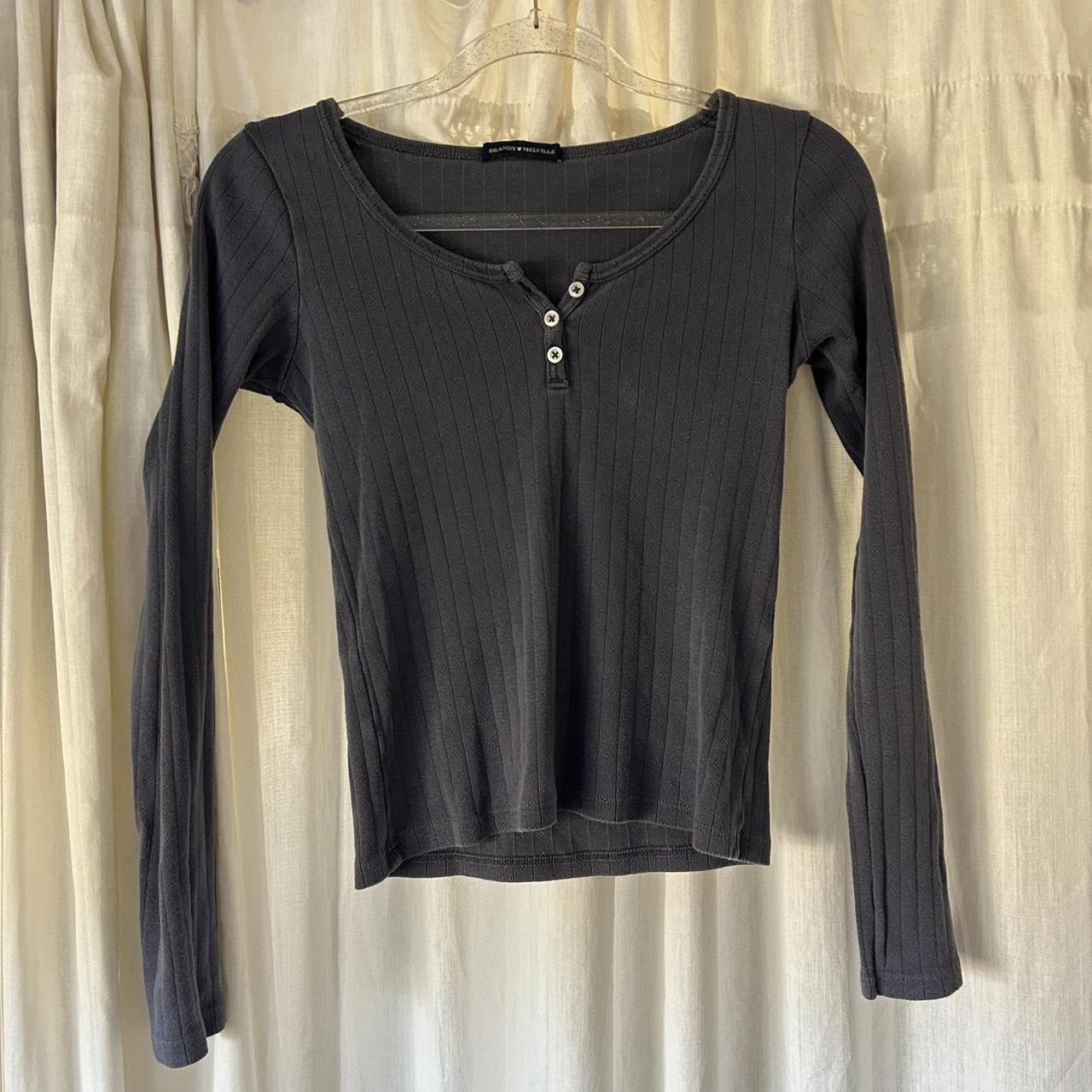 brandy melville long sleeve zelly eyelet top Depop