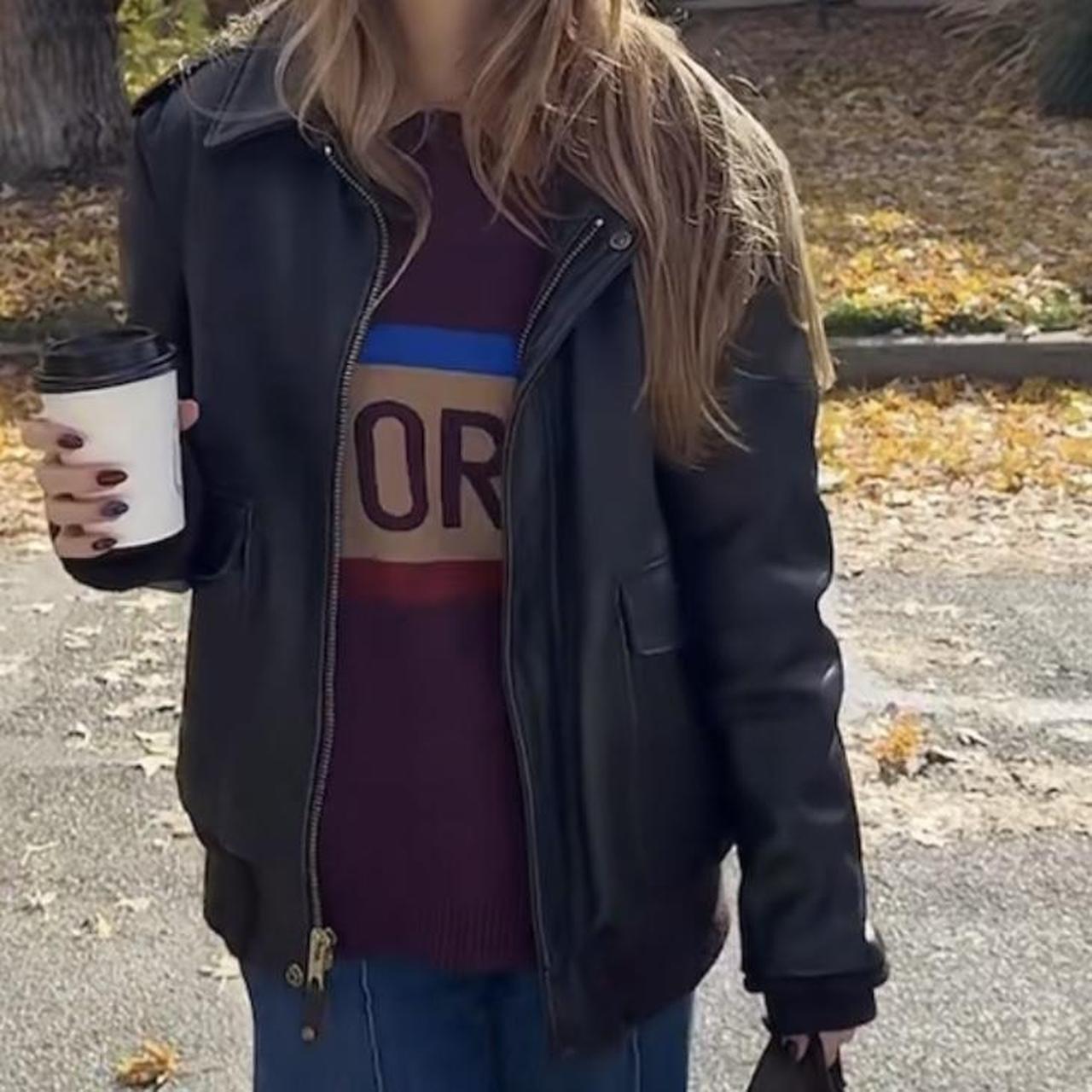 JCrew Stockton Black Racer Leather Jacket, size | Depop