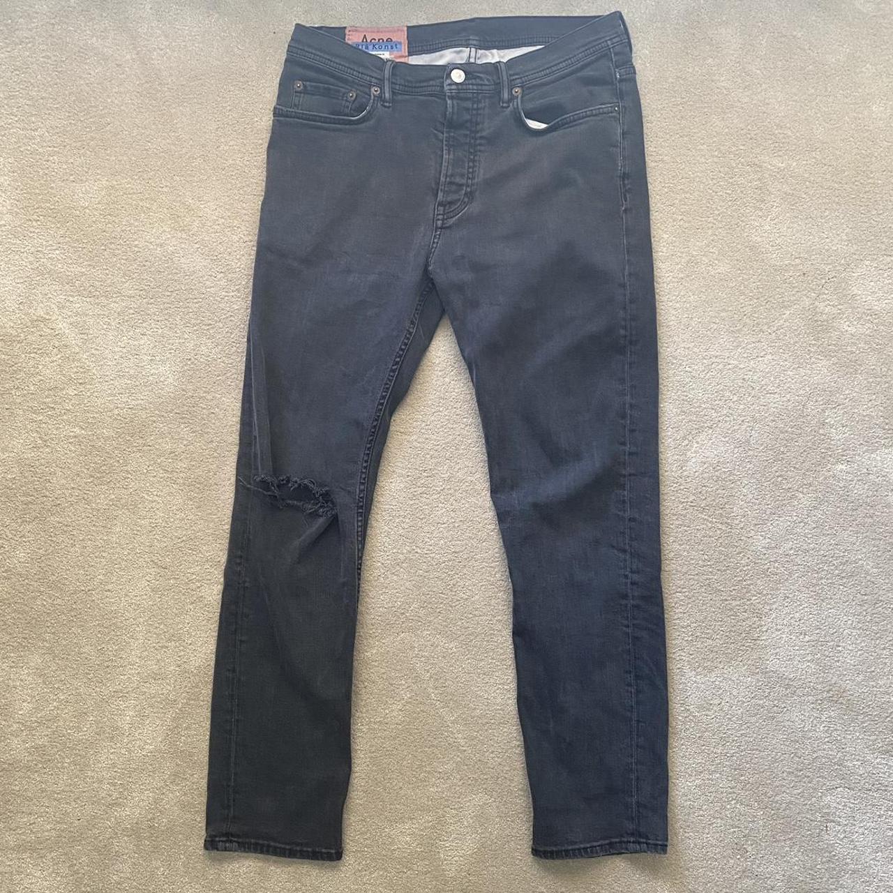 Acne Black Washed skinny Jeans sz 28 soft stretch... - Depop