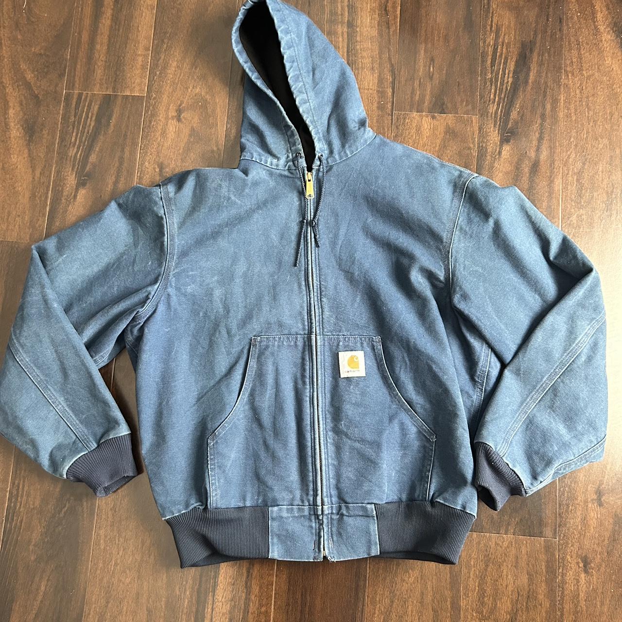 Carhartt Jacket Blue Size M-L Amazing condition - Depop