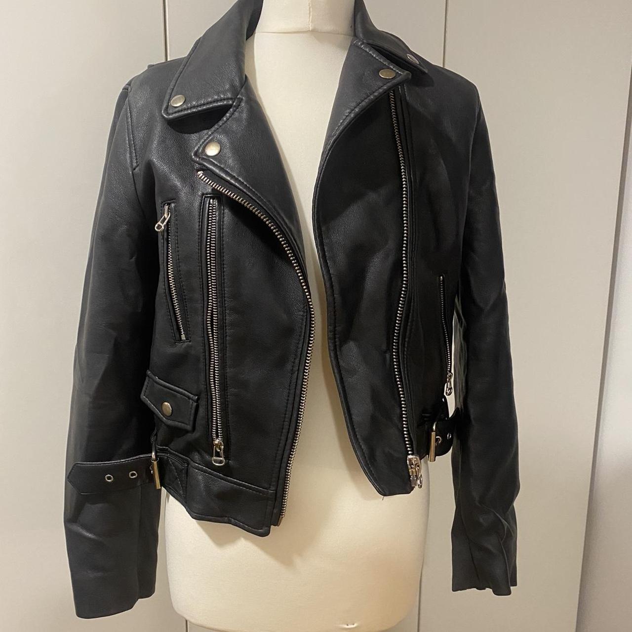 Zara leather jacket, size M. Such a lovely jacket,... - Depop