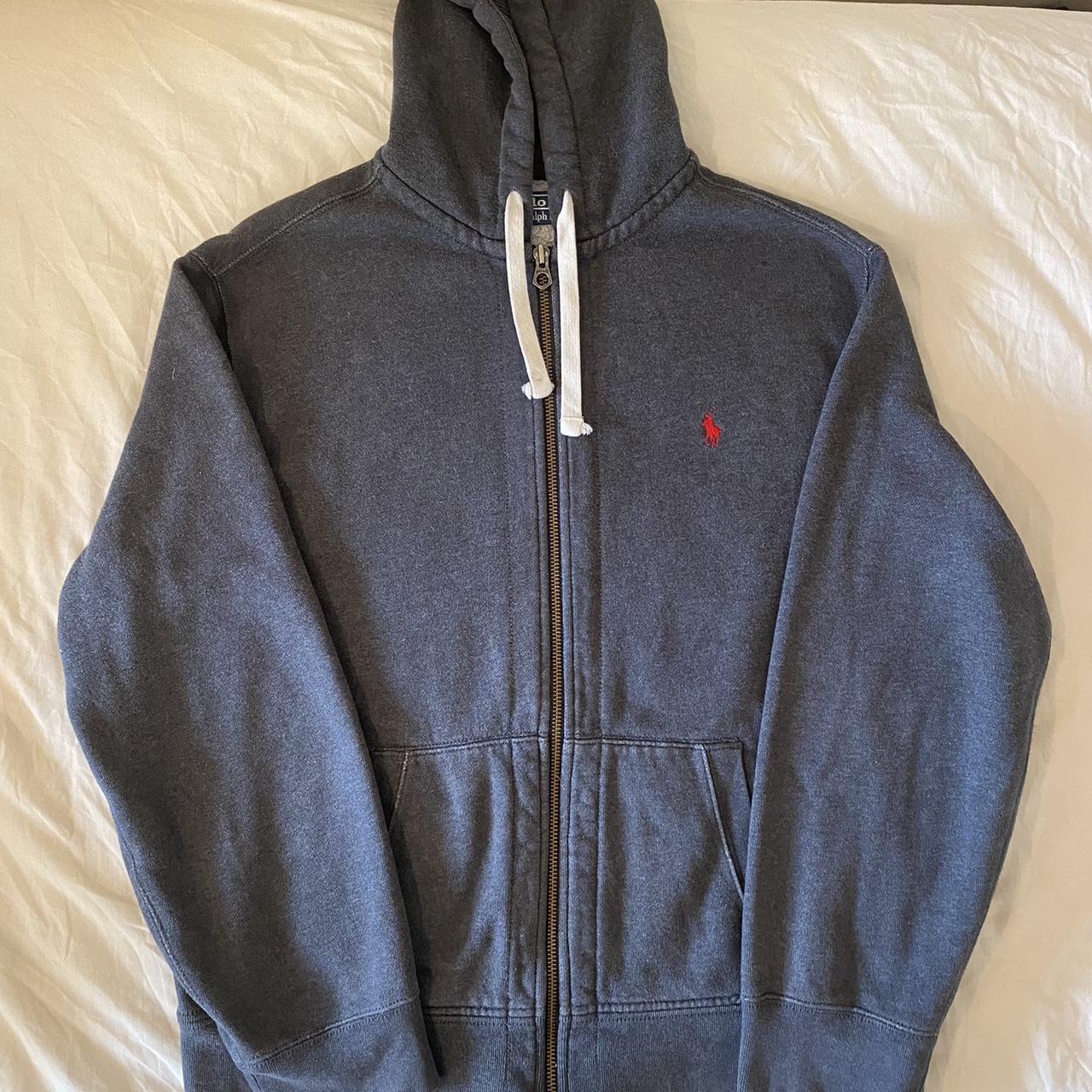 Polo Ralph Lauren Dark Grey ZipUp Hoodie Really... Depop