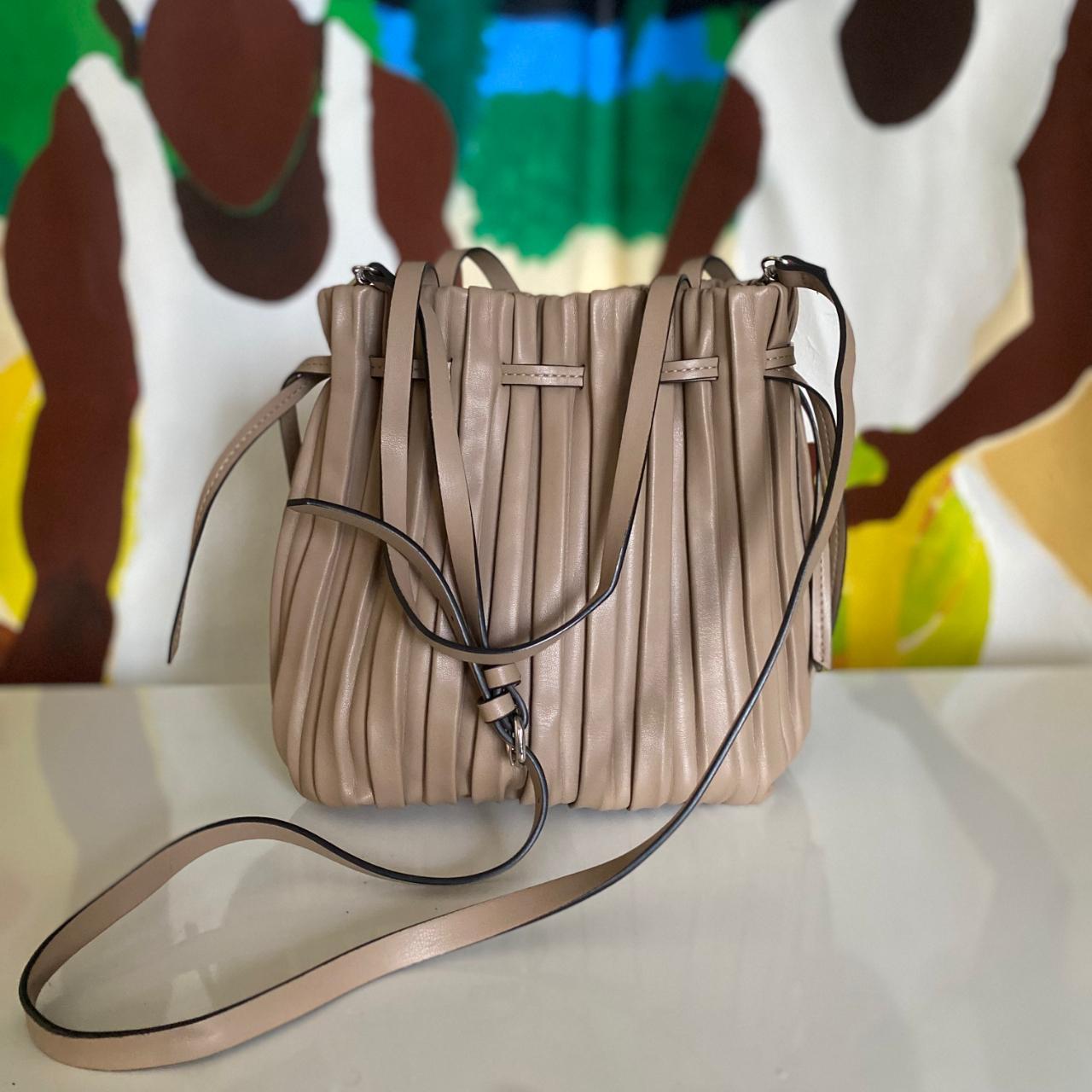 Zara pleated bucket bag in light