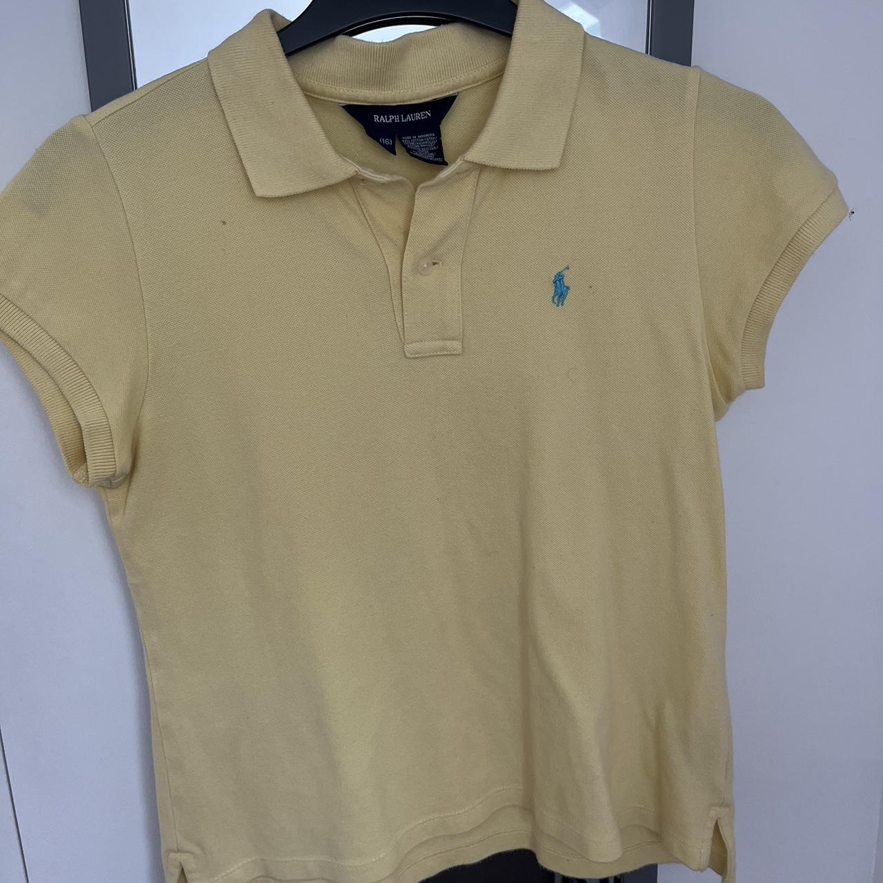 Girls XL yellow Ralph Lauren polo shirt Fits a... - Depop