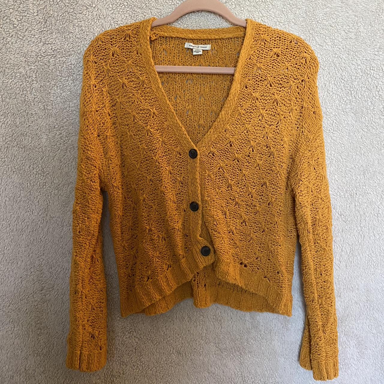 American eagle 2024 yellow cardigan