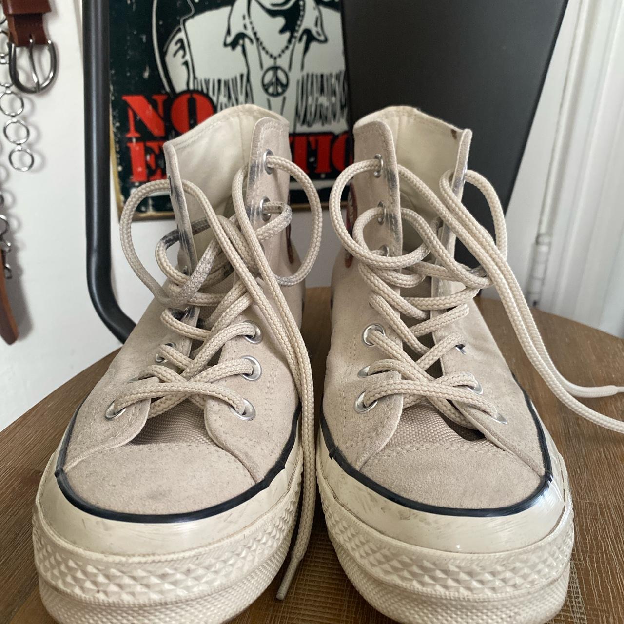 Converse Women's Cream Trainers | Depop