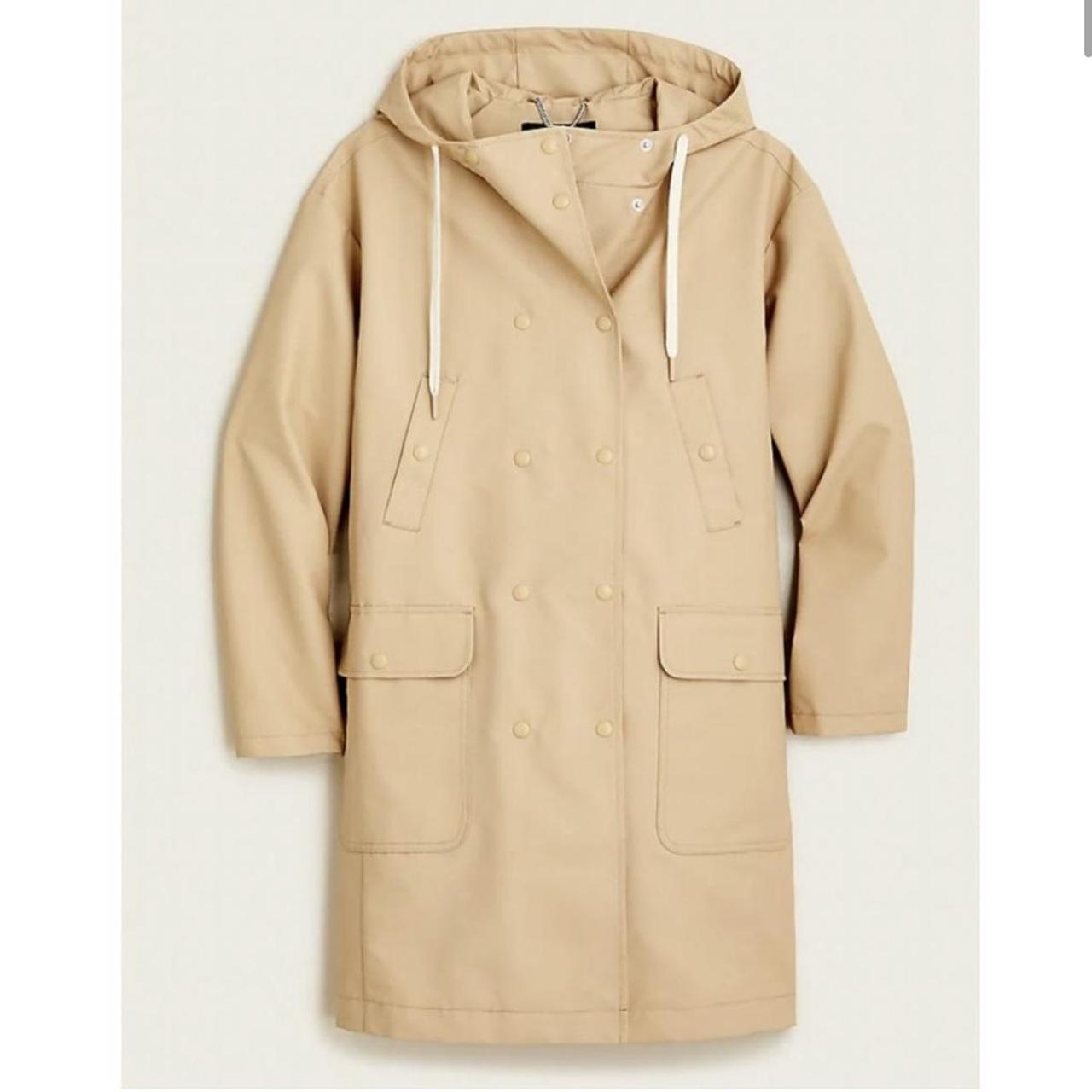 New J. Crew Double Breasted Raincoat in Sandy Beach. Depop