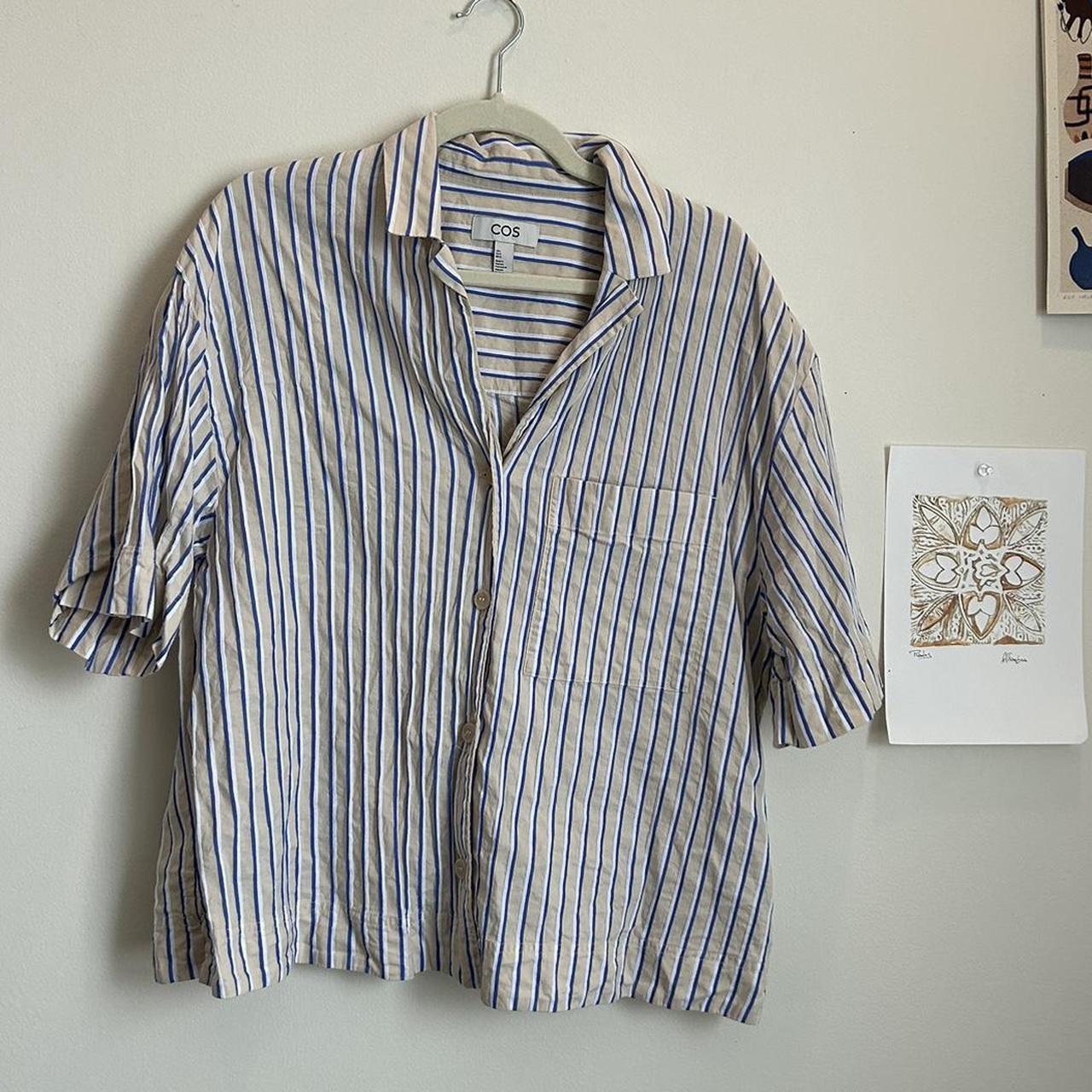 【Classic】cos striped short sleeve shirt Classic Cos Striped Short Sleeve Shirt | eBay
