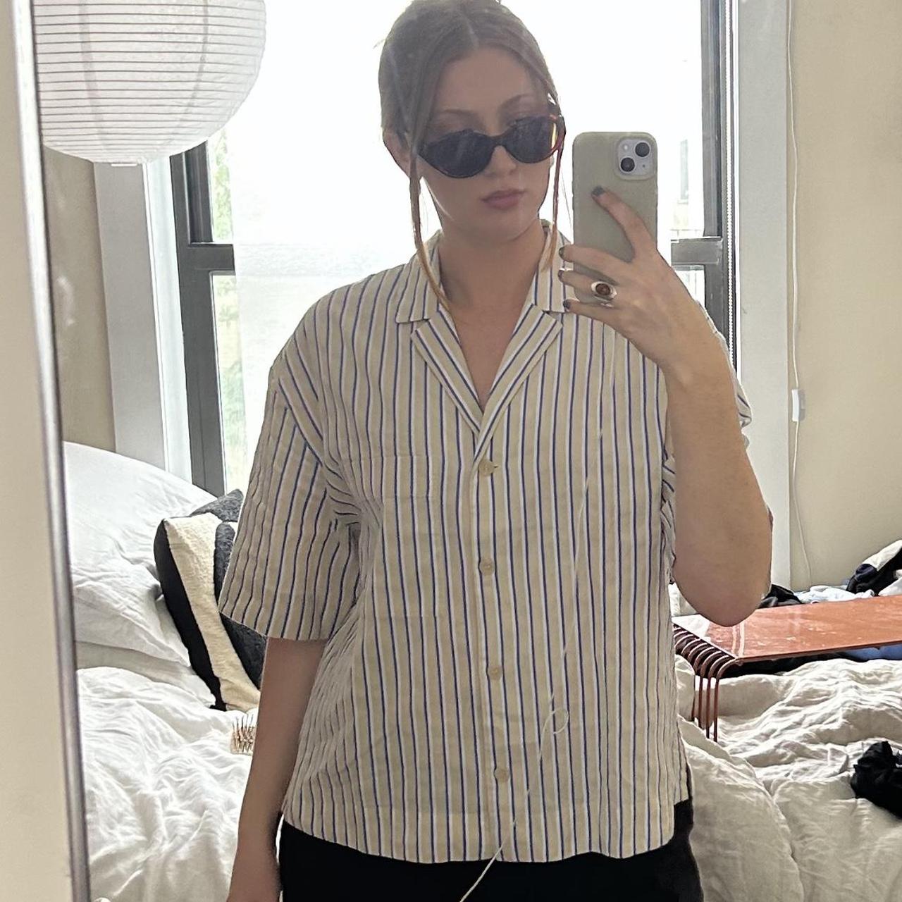 【Classic】cos striped short sleeve shirt Classic Cos Striped Short Sleeve Shirt | eBay