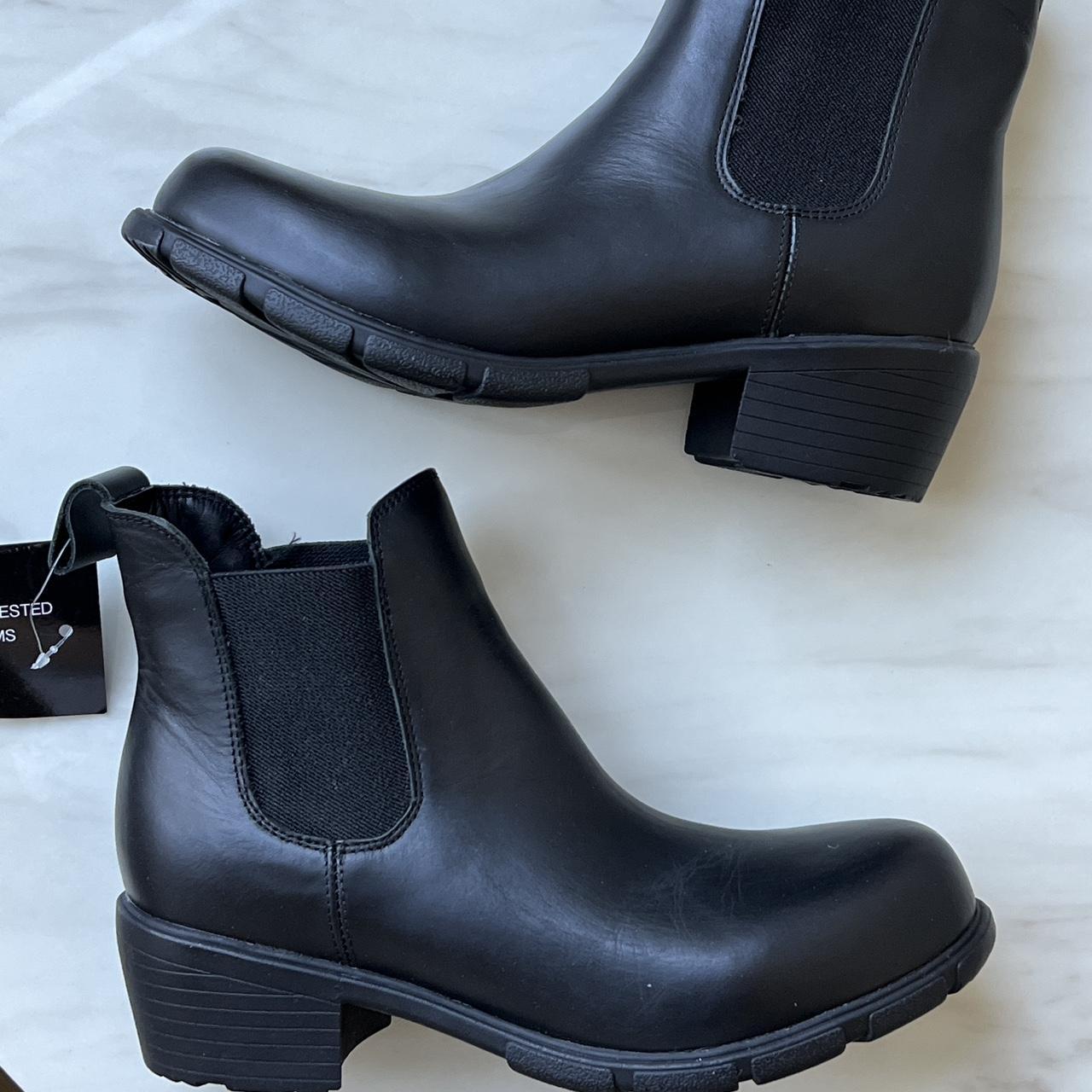 Steven Madden Black Leather Waterproof Chelsea Boots