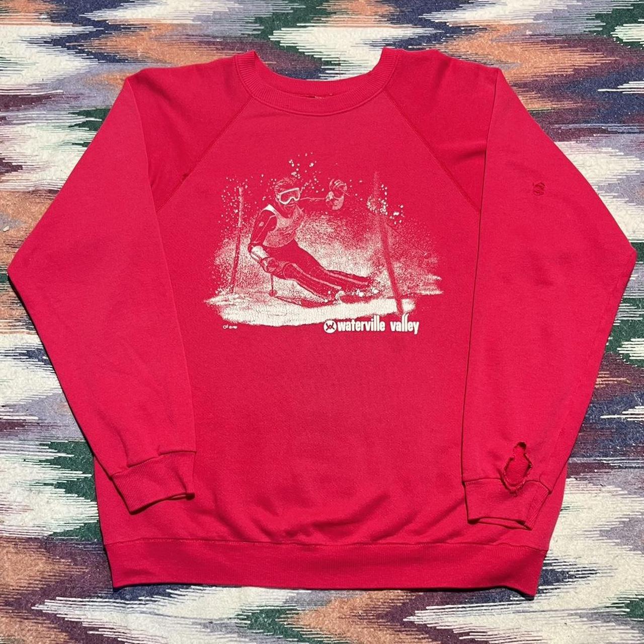 Vintage 80s Ski Sweatshirt XL Preloved distressed... - Depop