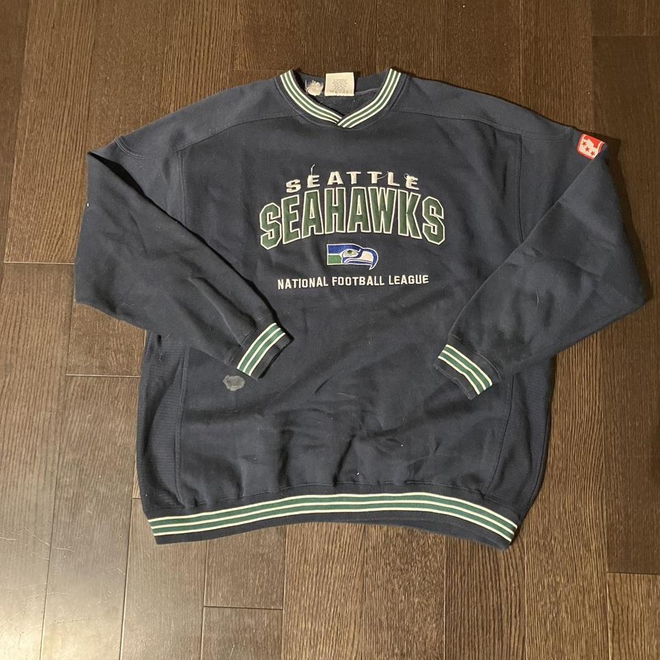 gray seattle seahawks nfl zip up hoodie (BOXY - Depop