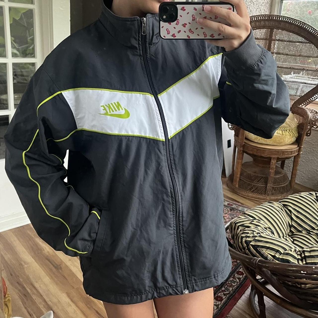 Lime green and black nike windbreaker best sale