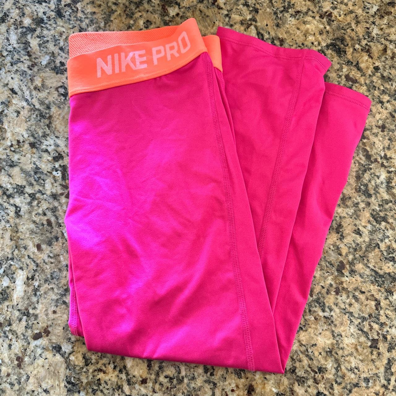 Nike Orange and Pink Leggings | Depop