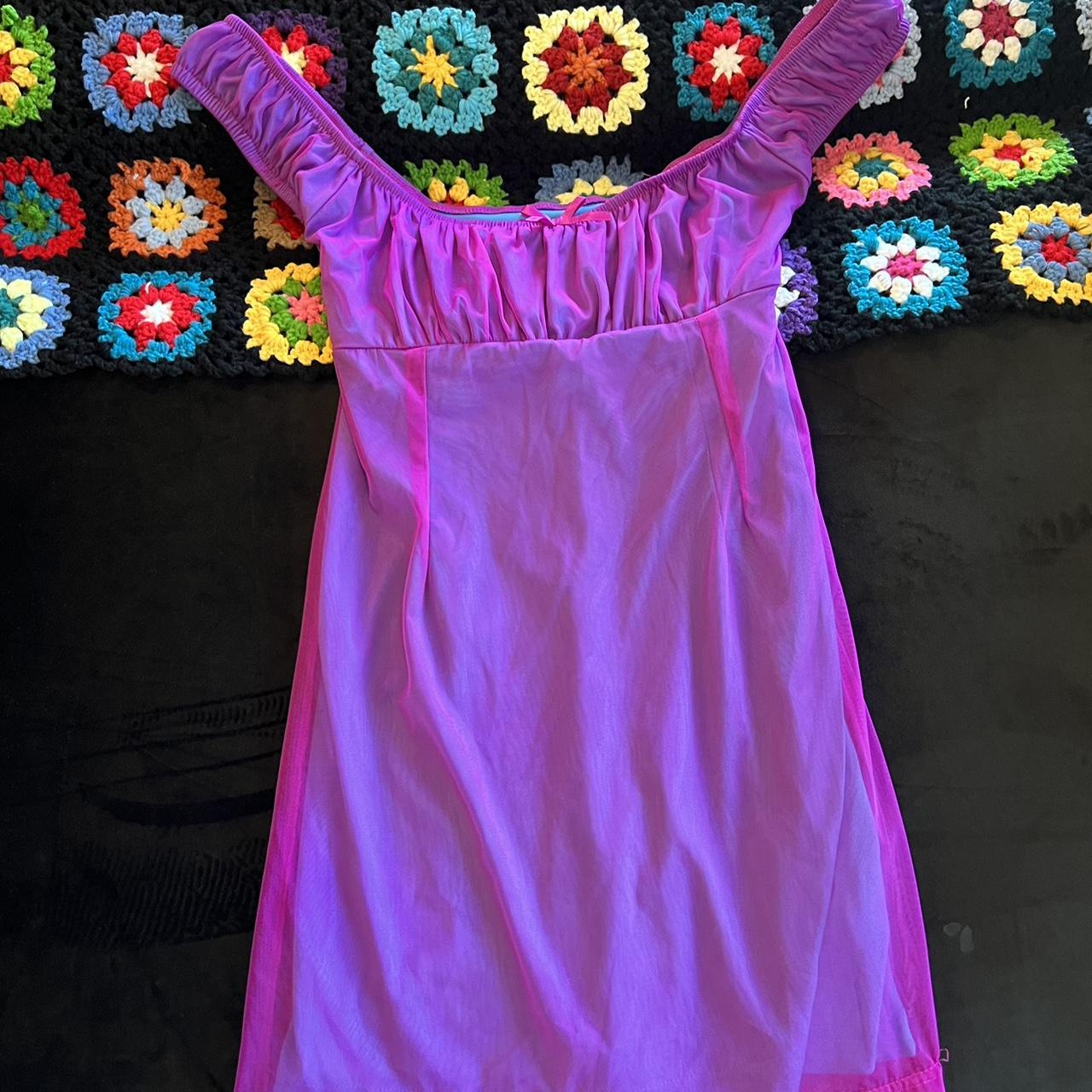Women's Pink and Purple Dress Depop