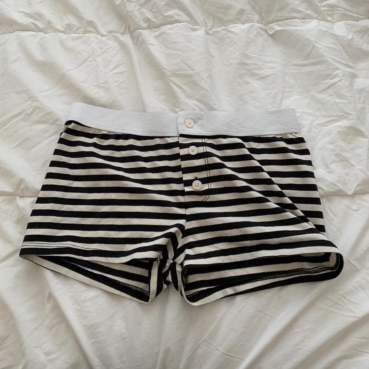 Brandy Melville Women's Black and White Shorts Depop