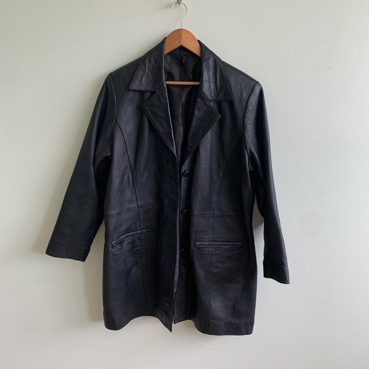 French leather collection Oversized black leather... - Depop