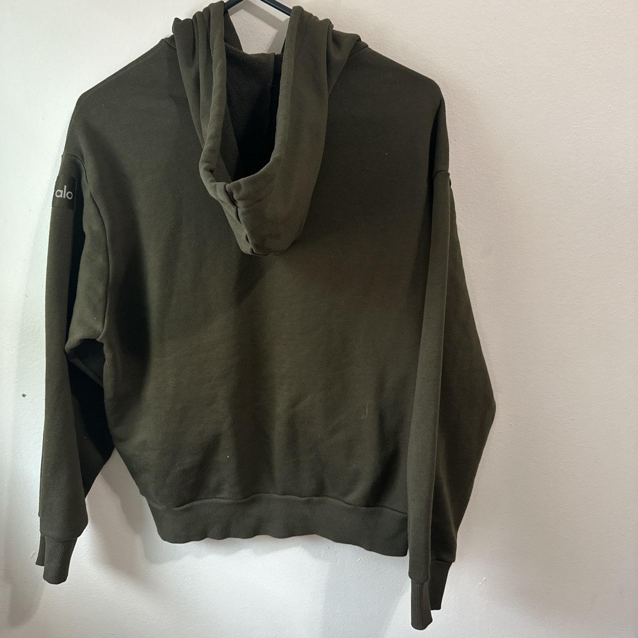 Alo yoga hype full zip hoodie in dark olive. No | Depop