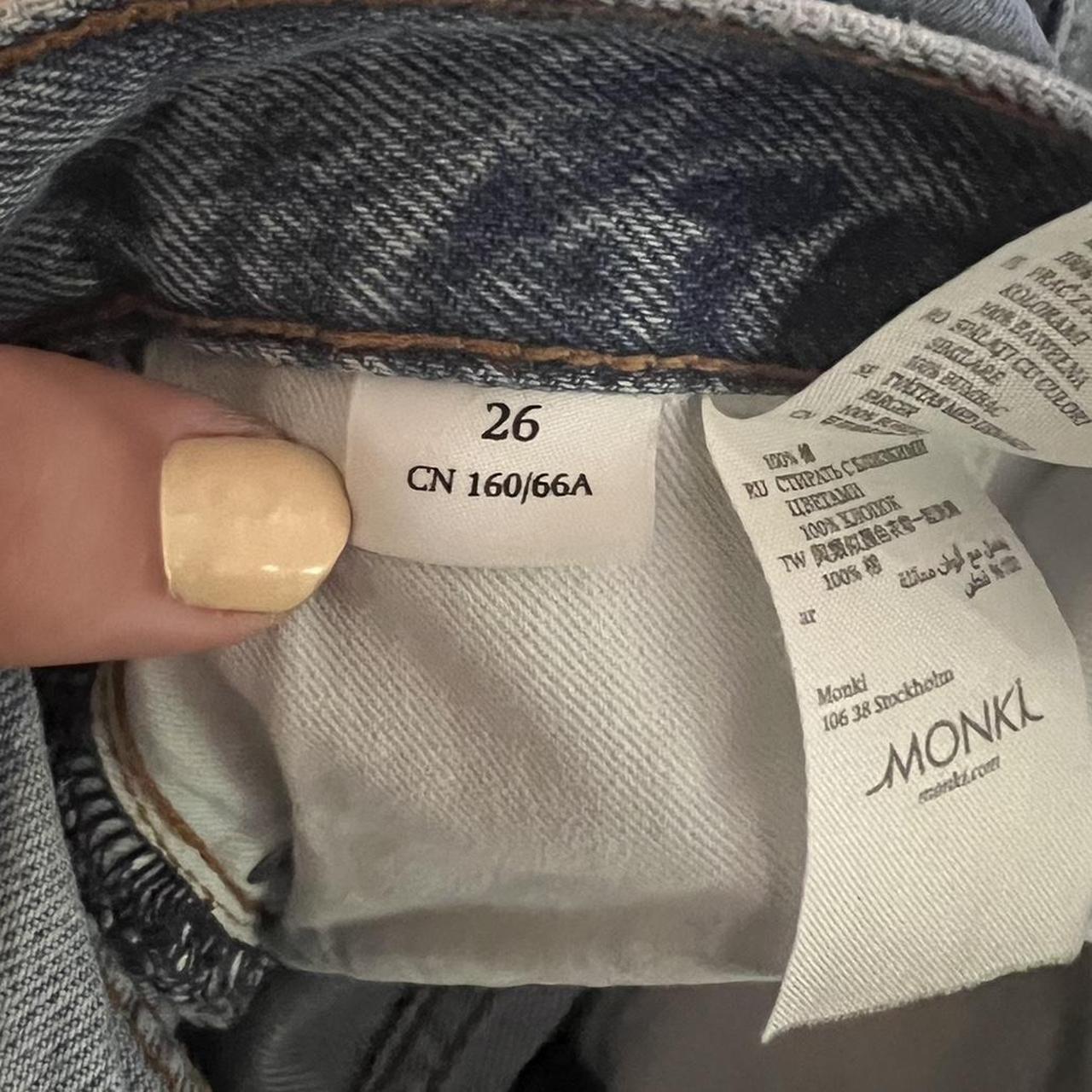 Monki Yoko high rise / wide leg jeans in a light... Depop