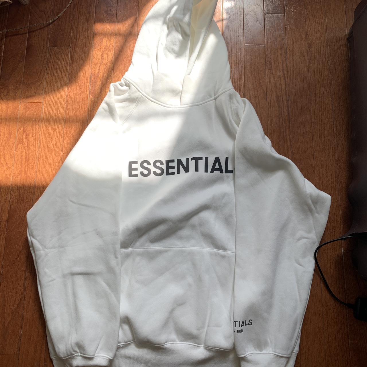 Essential Fear of God Hoodie White Size Large Used,... - Depop