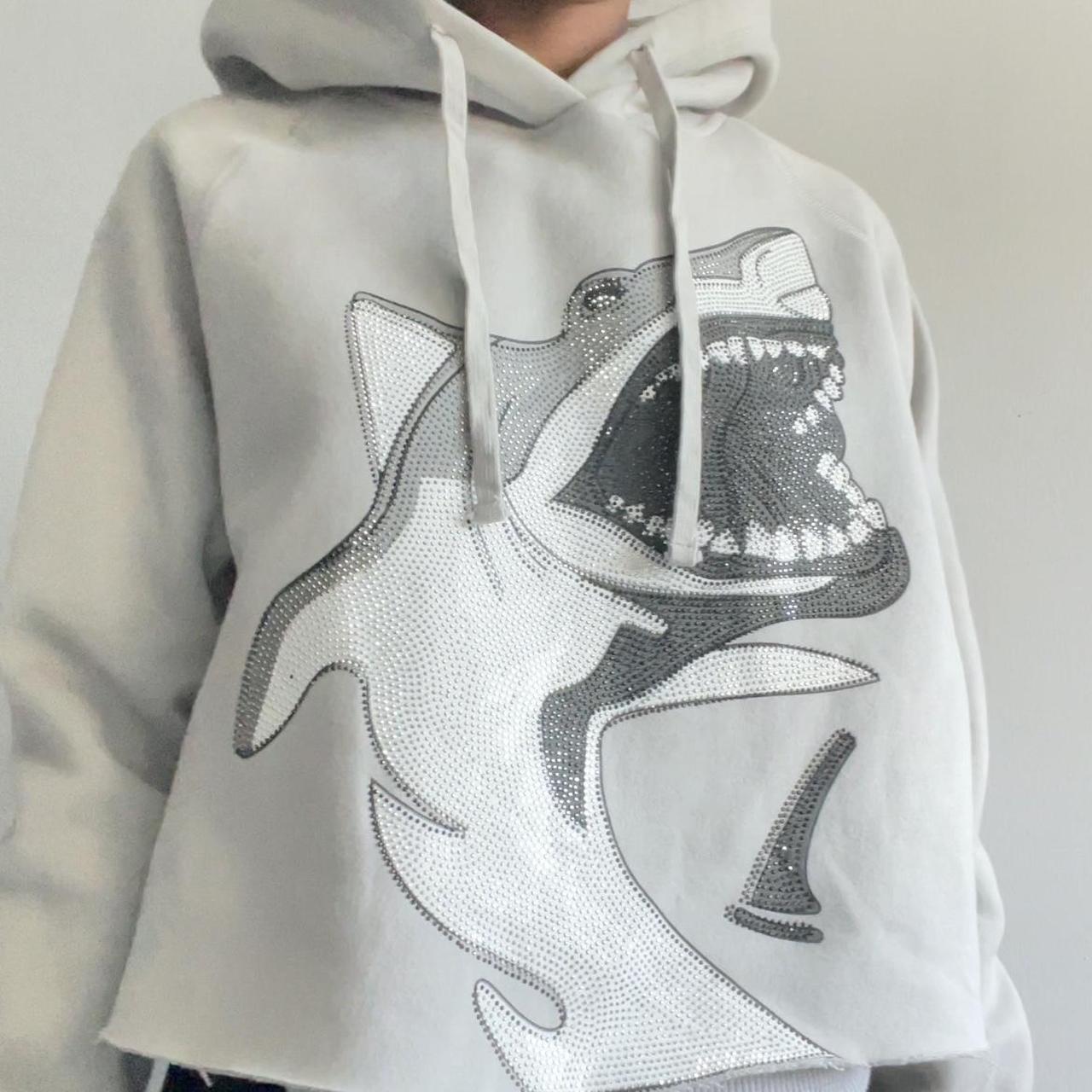 Cropped shark hoodie - Depop