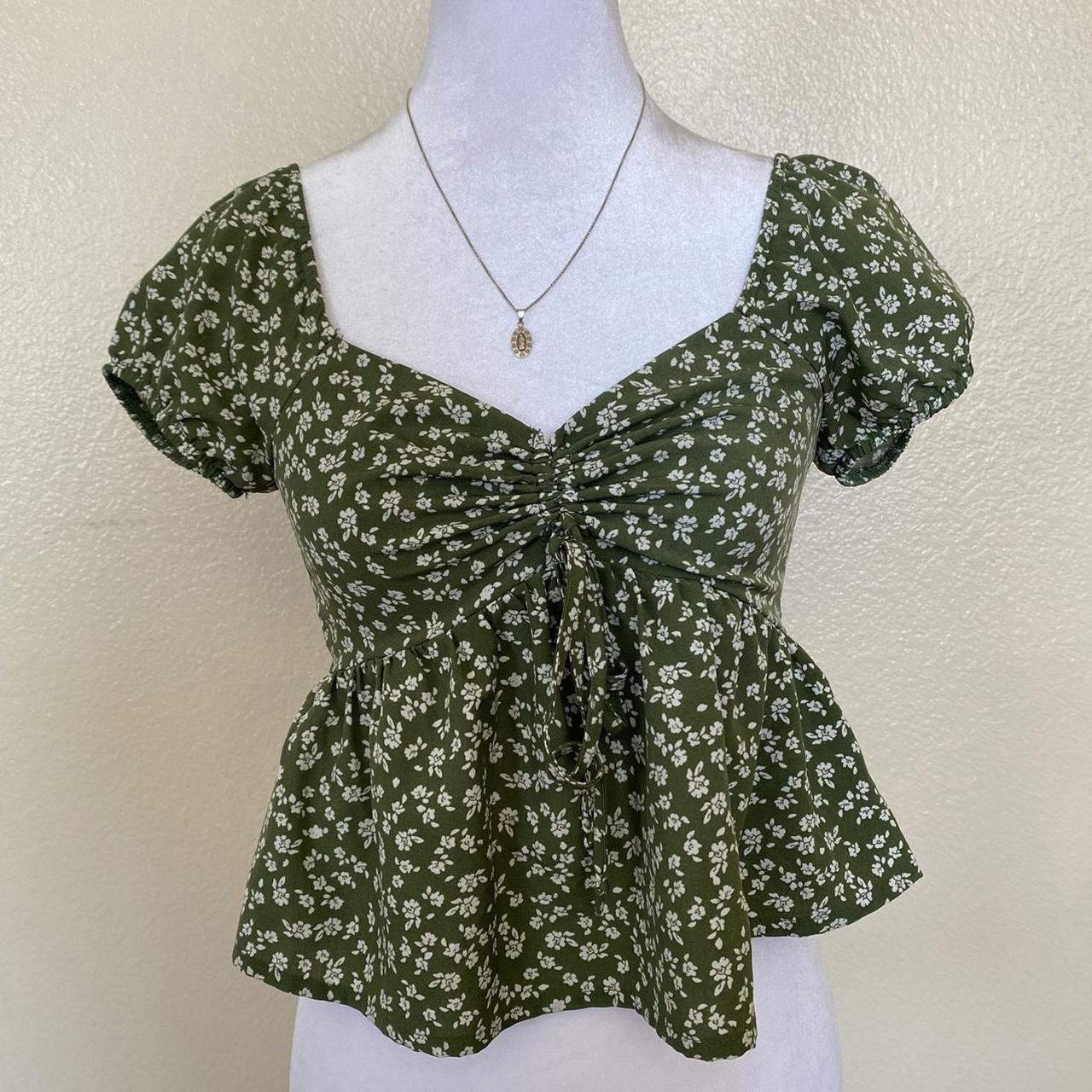 pacsun green floral top