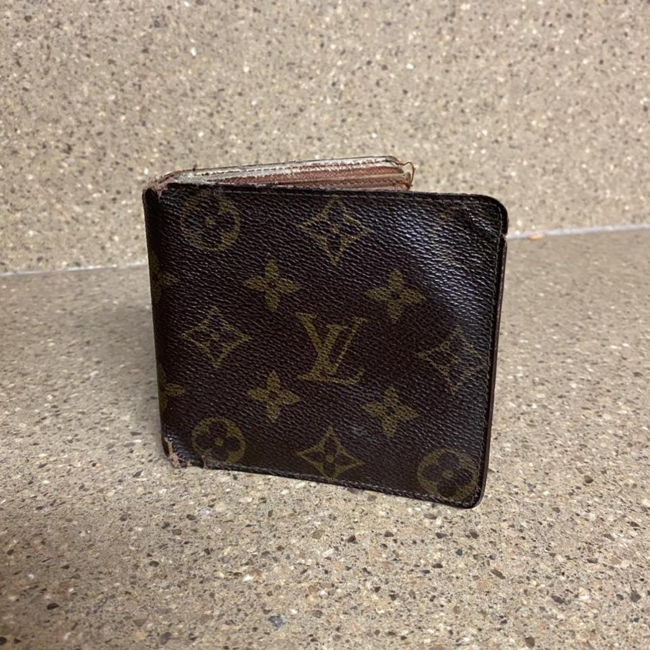 Vintage 80’s Louis Vitton Thrashed Monogram Wallet,... - Depop