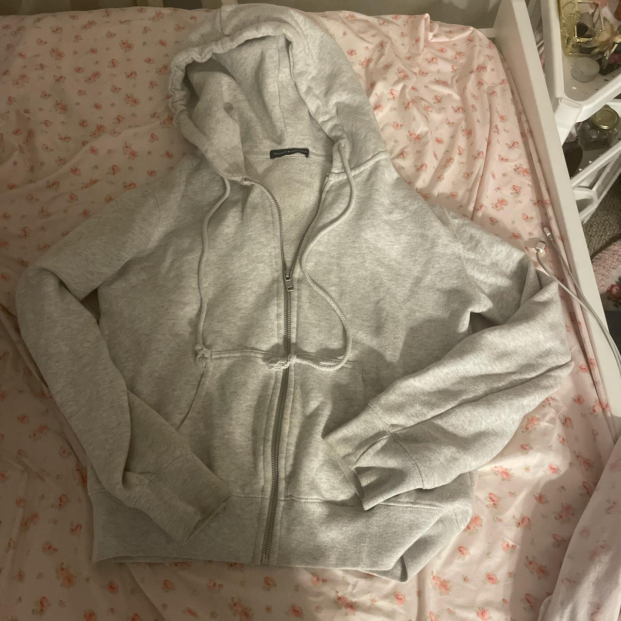 brandy melville grey zip up hoodie