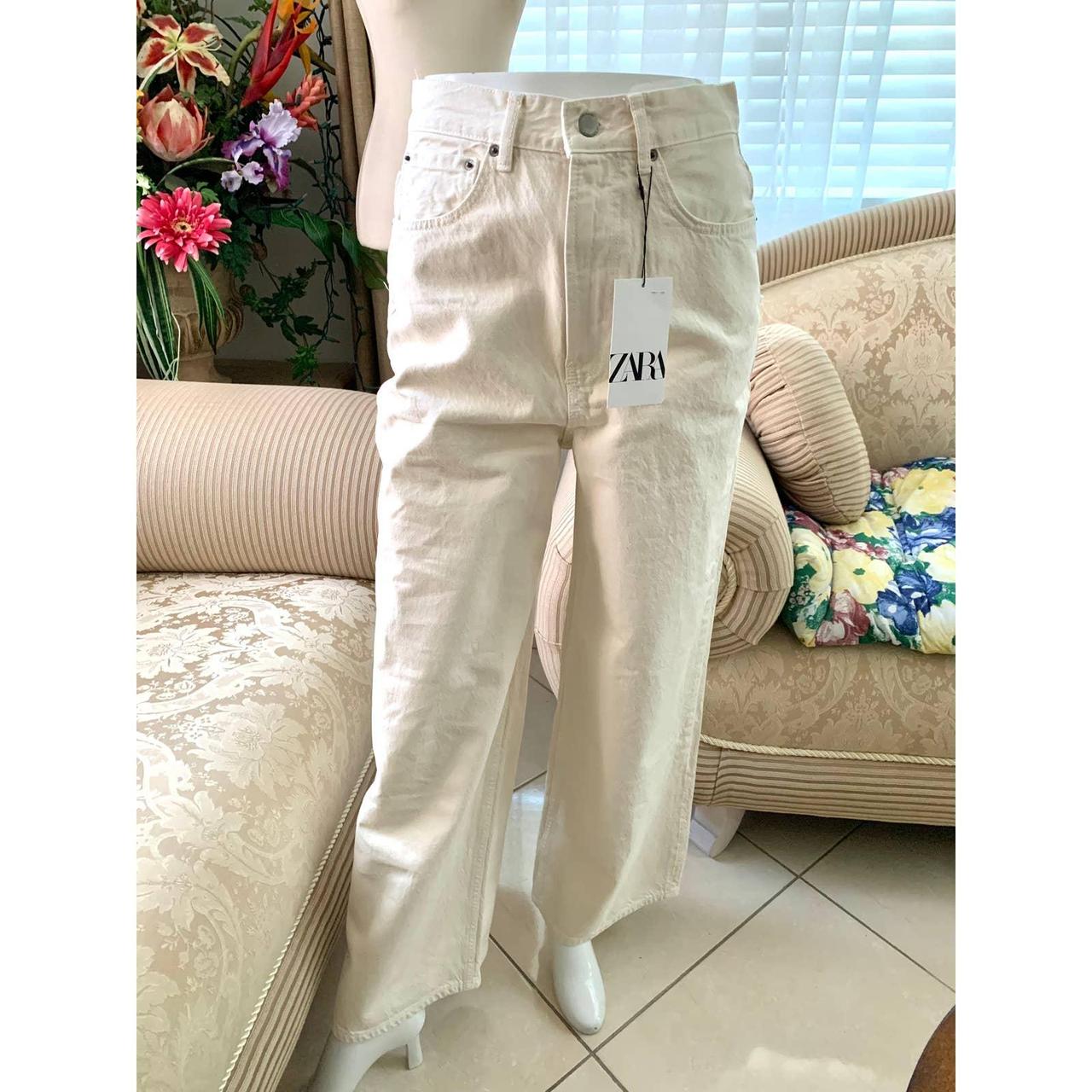 NWT Zara ZW MID-RISE LOOSE FIT JEANS in Ecru Loose - Depop