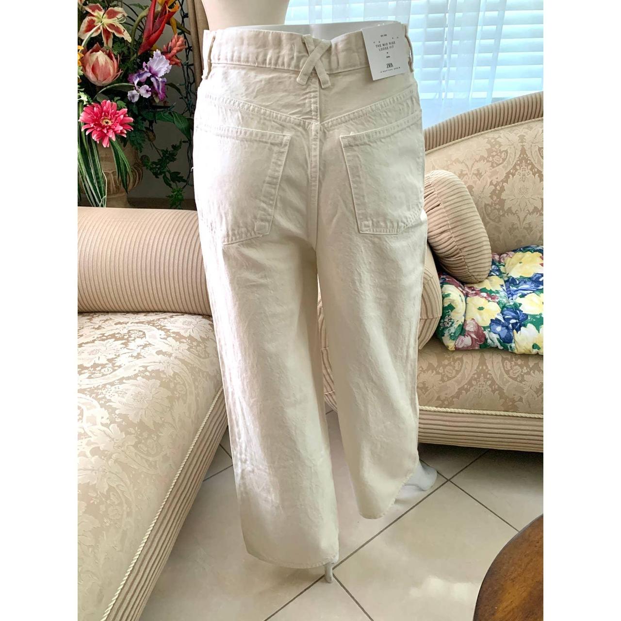 NWT Zara ZW MID-RISE LOOSE FIT JEANS in Ecru Loose - Depop