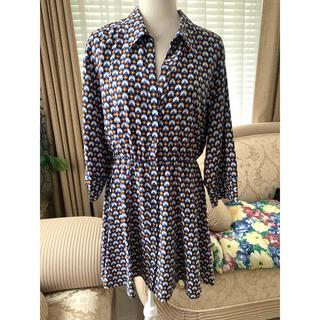 ZARA Geometric Print Knit Mini Dress Size Small on - Depop