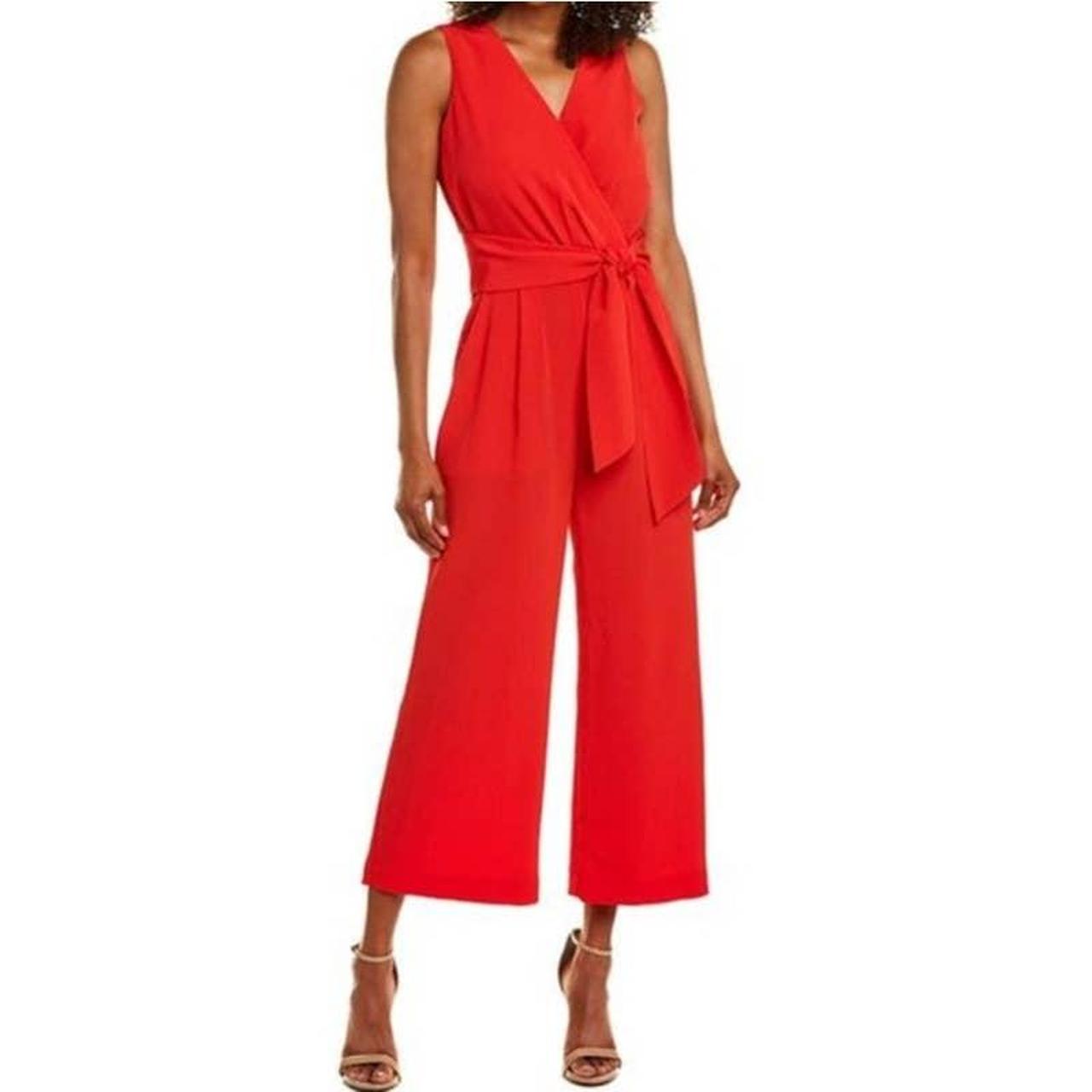 Tahari deals red jumpsuit