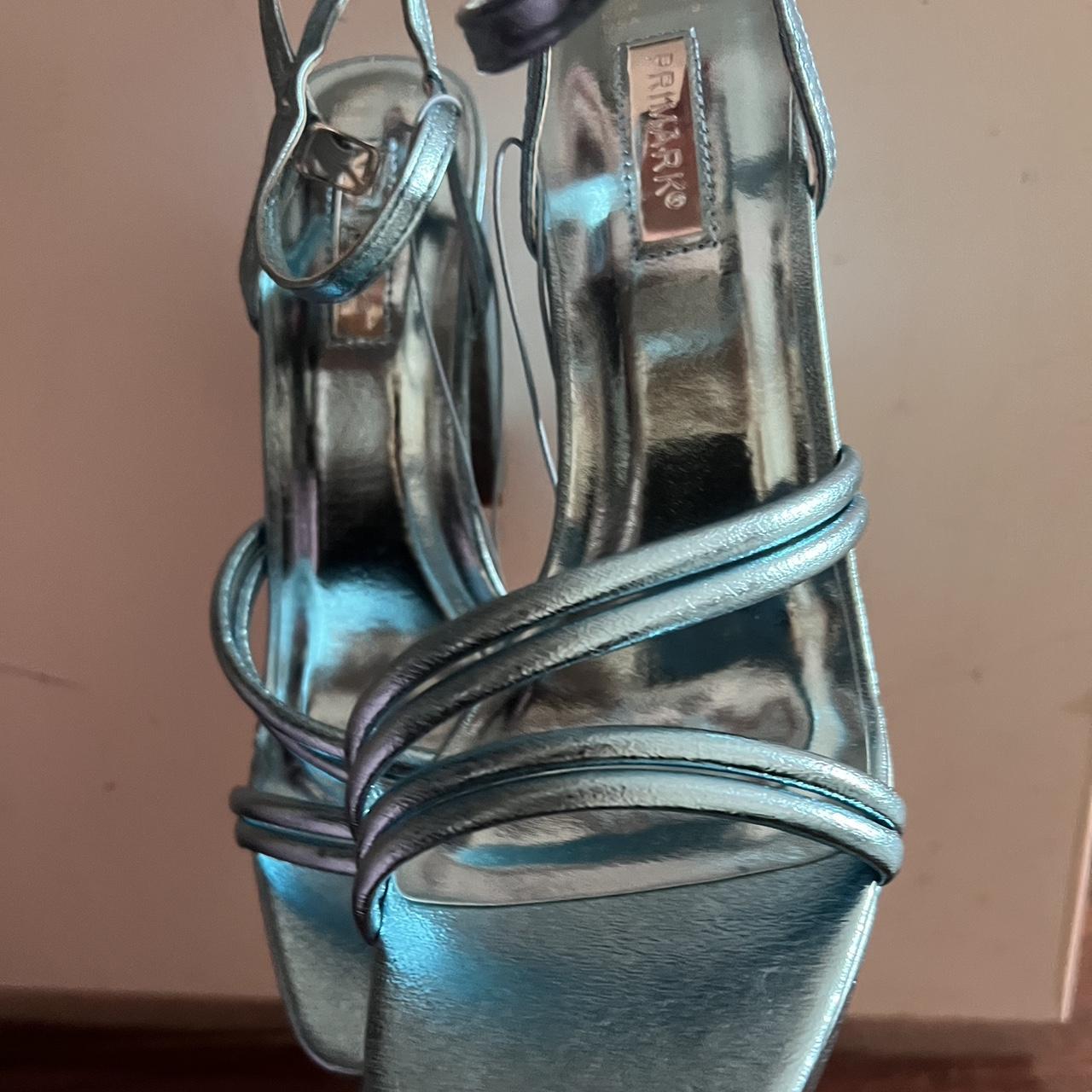 metallic block heels