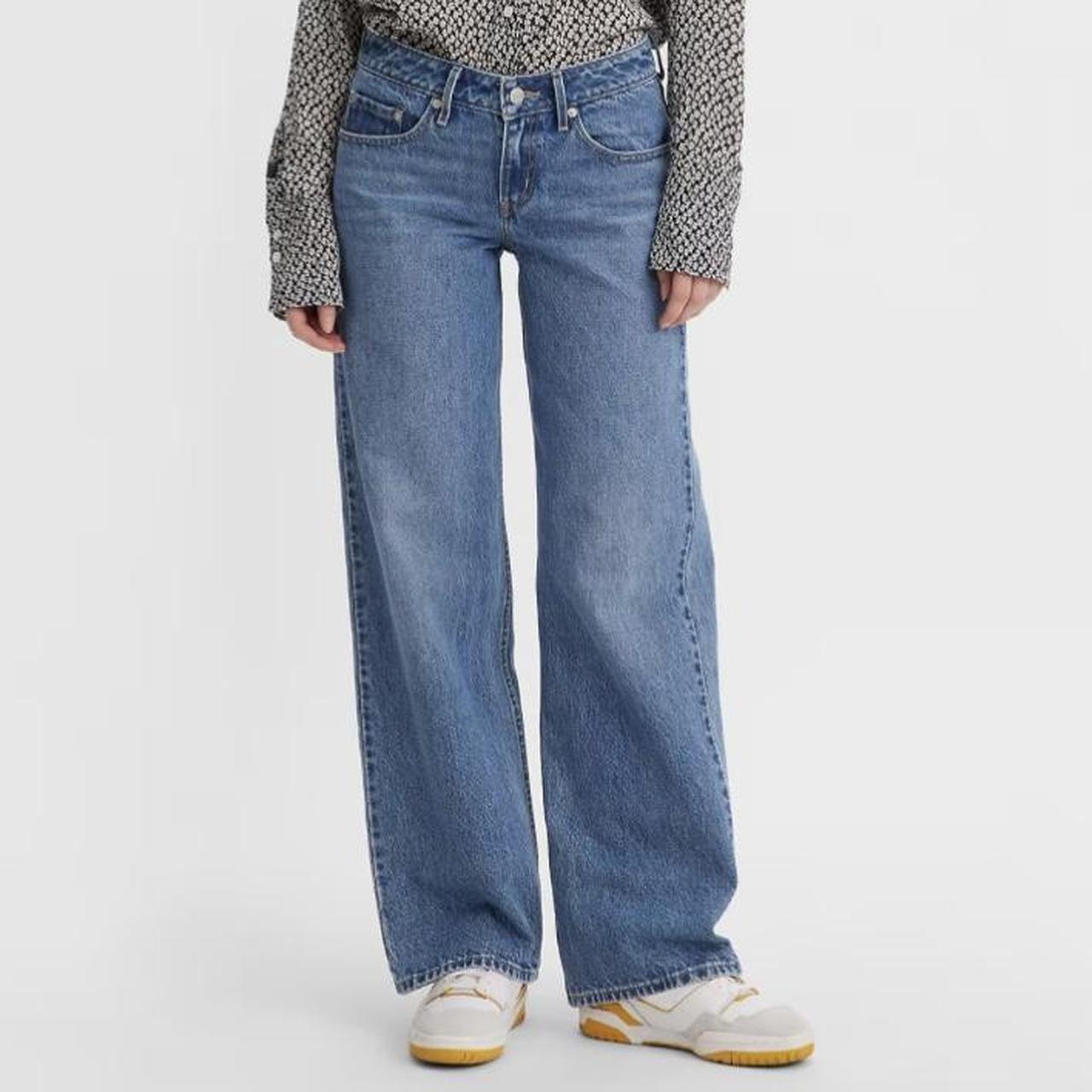 Levis Low Loose Jeans Medium Wash Size:... - Depop