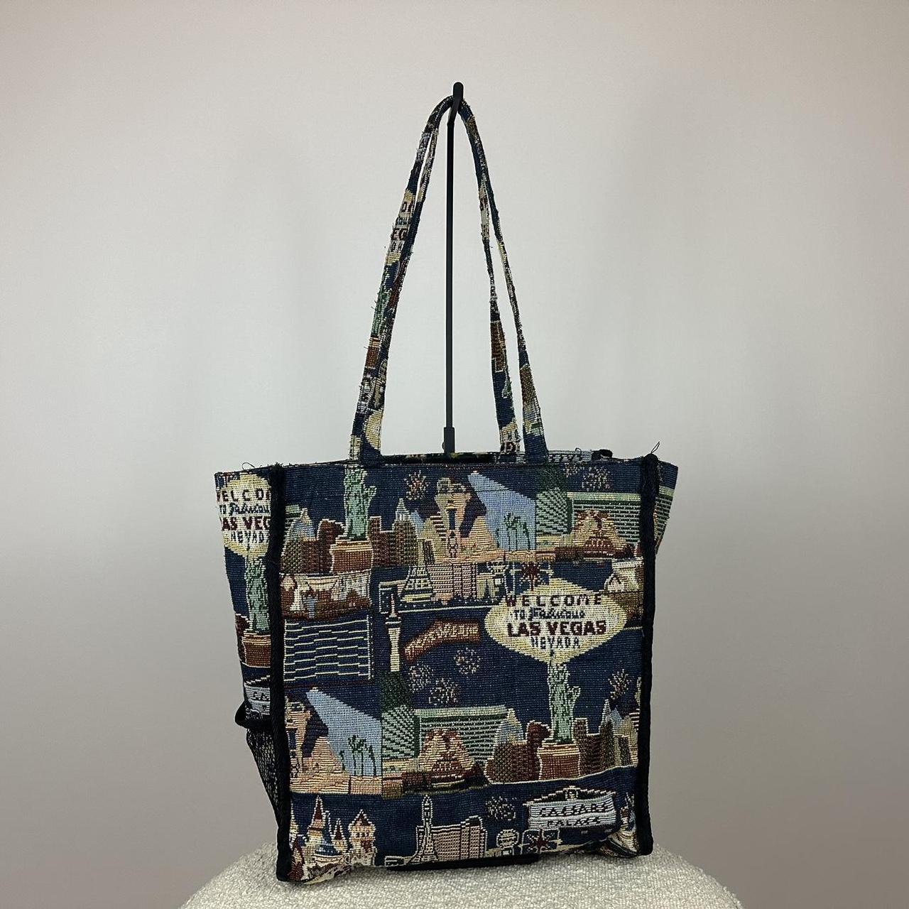 Vintage Las Vegas Tote Bag Item measurements: Strap... - Depop