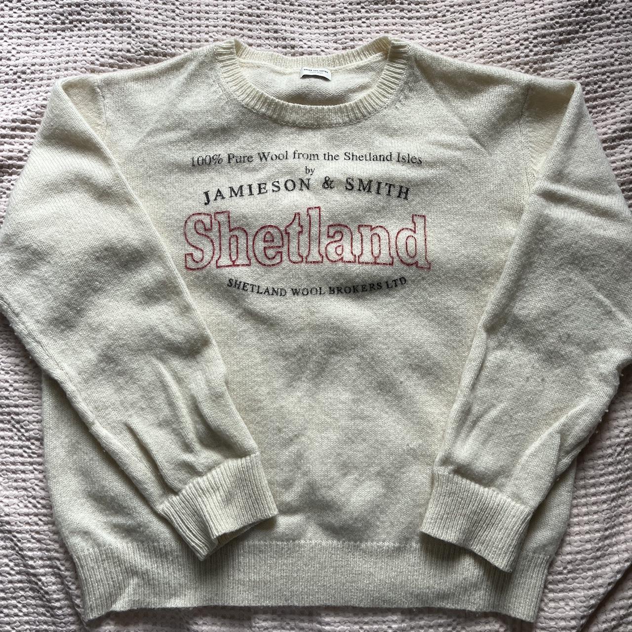 Dries Van Noten shetland sweater cream Fit: Tagged... - Depop