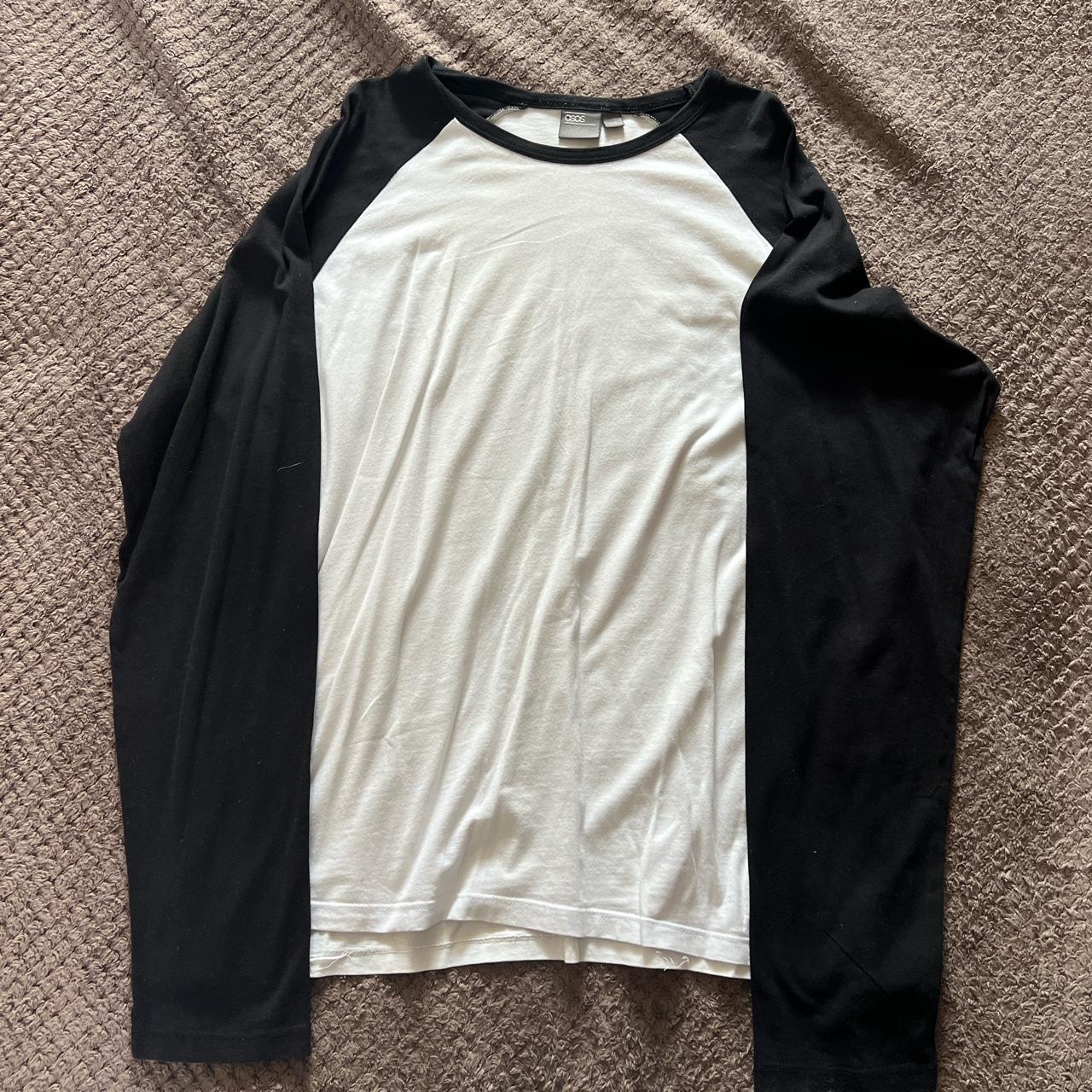 ASOS Black and White long sleeve shirt, Excellent... - Depop