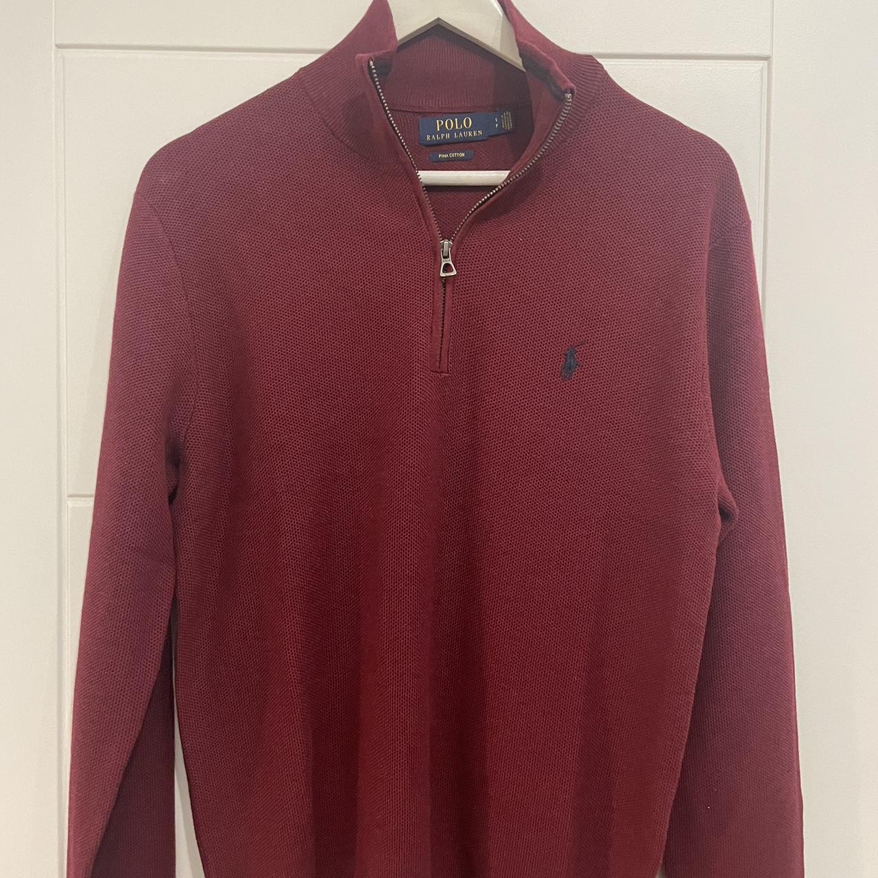 Polo Ralph Lauren Men's Burgundy Sweatshirt | Depop