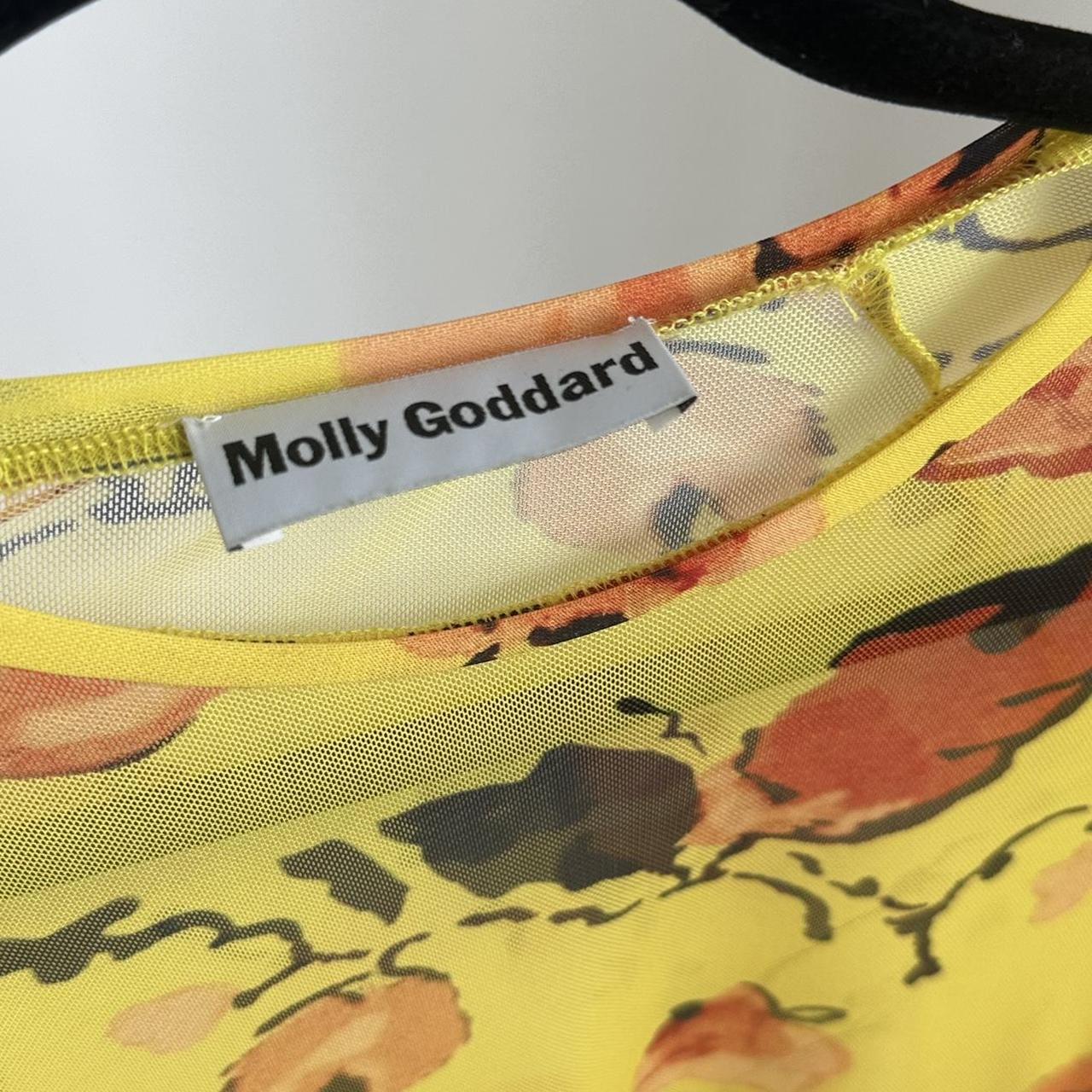 Molly Goddard sheer mesh yellow top long sleeve... - Depop