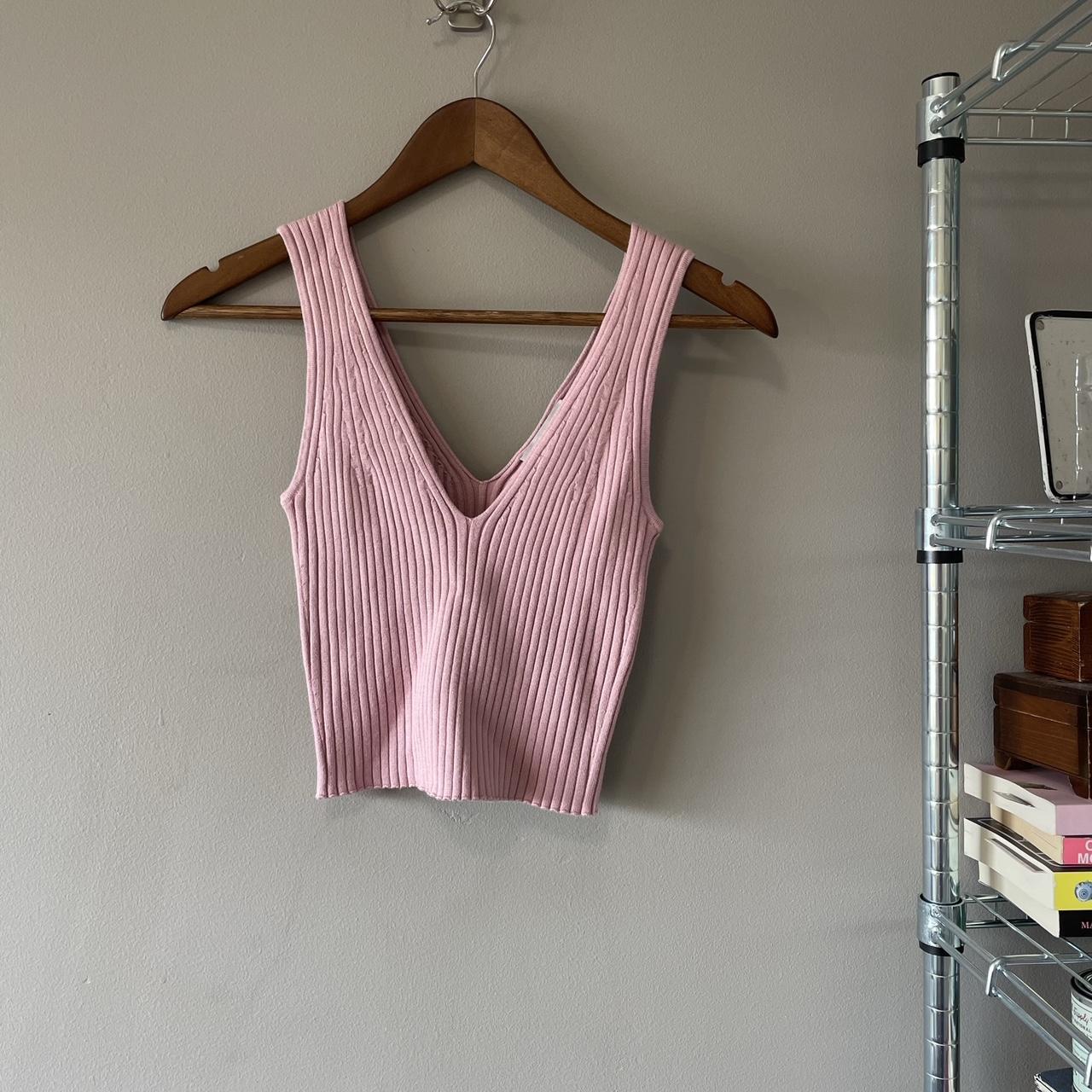 Madewell Women's Pink Vest | Depop