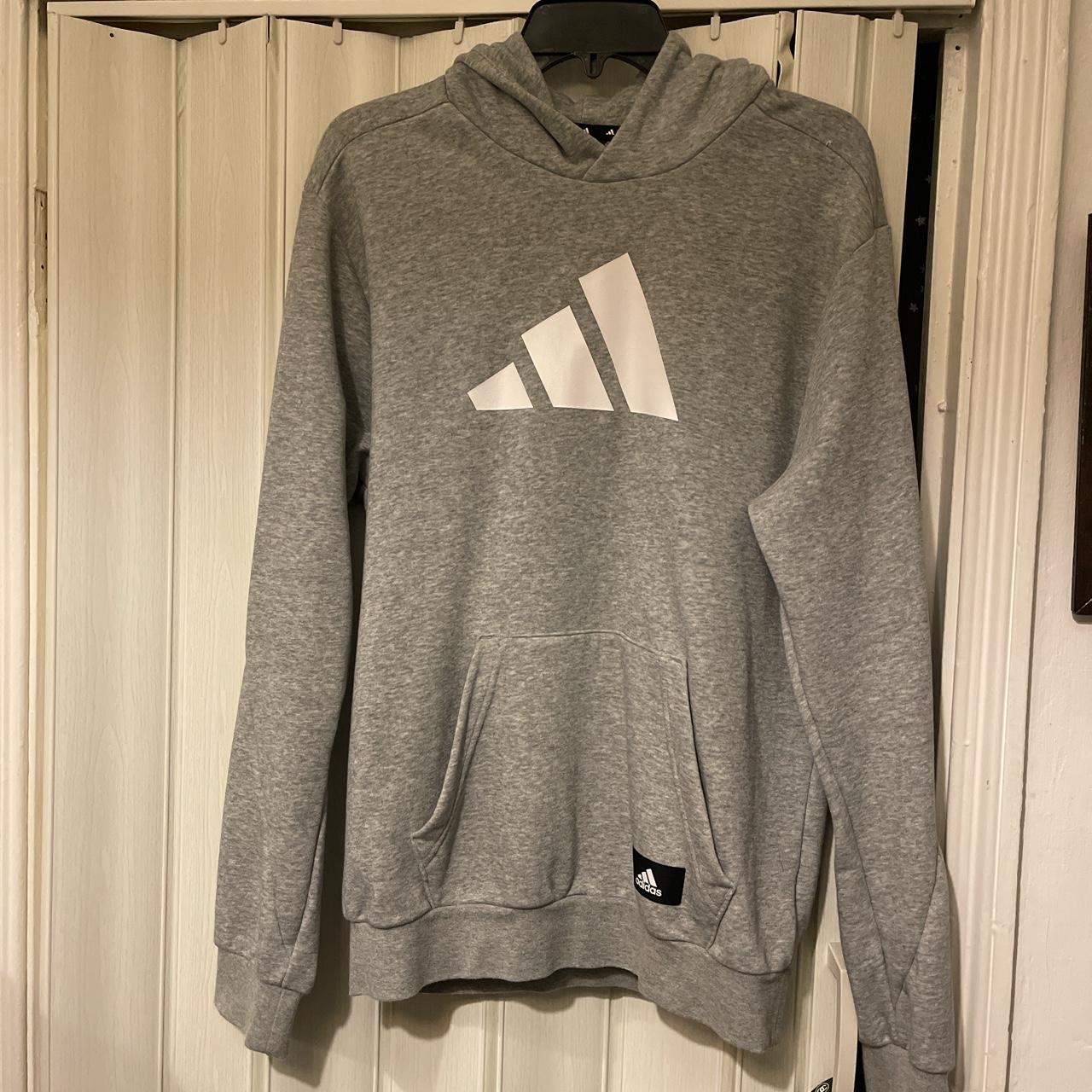 grey cropped adidas hoodie